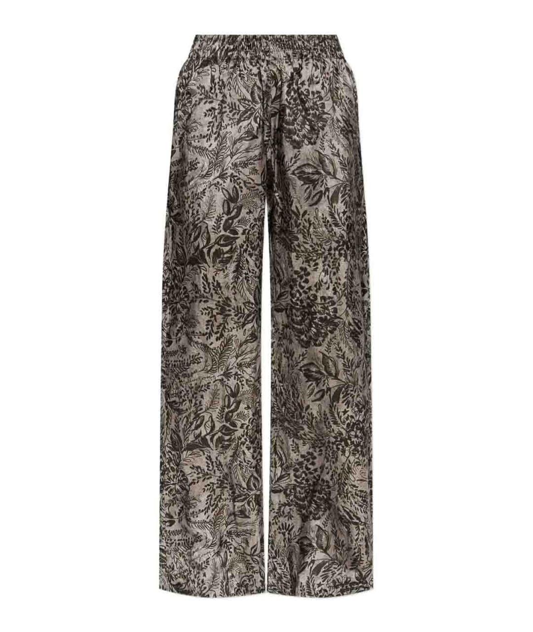 GOLDEN GOOSE DELUXE BRAND Серые вискозные прямые брюки, фото 1