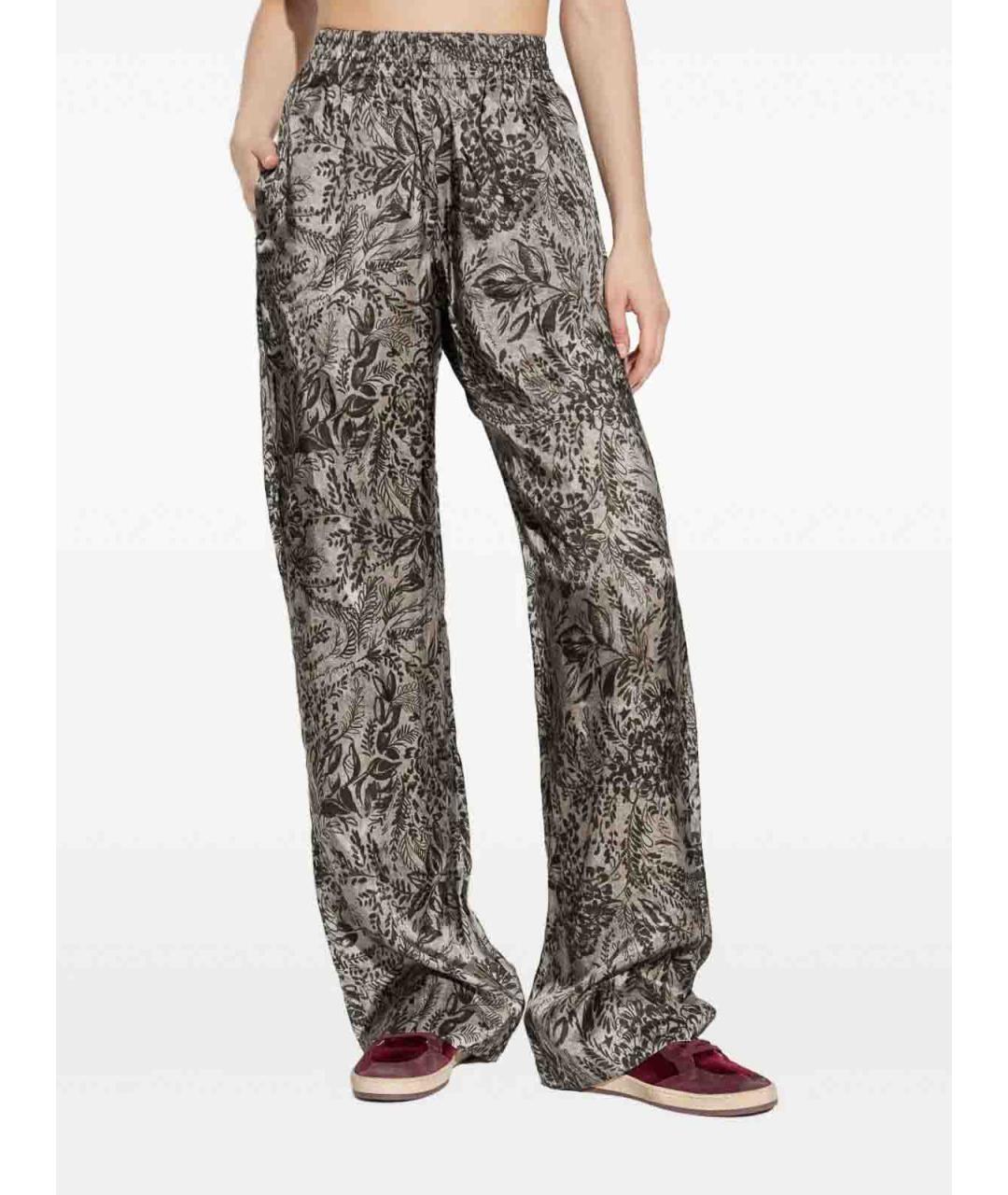 GOLDEN GOOSE DELUXE BRAND Серые вискозные прямые брюки, фото 3