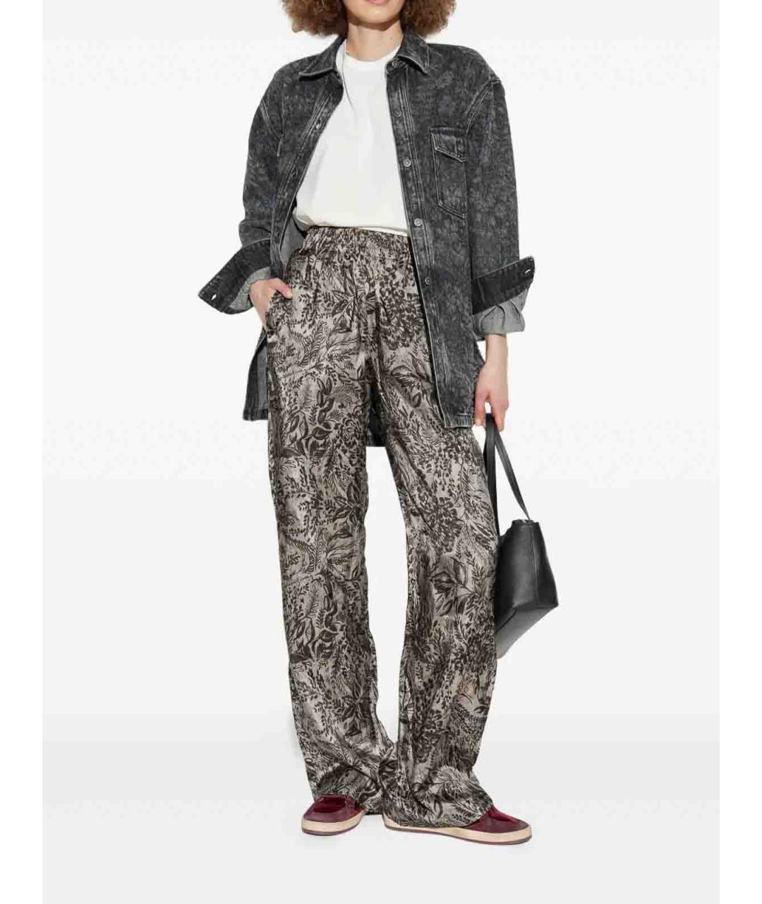 GOLDEN GOOSE DELUXE BRAND Серые вискозные прямые брюки, фото 2