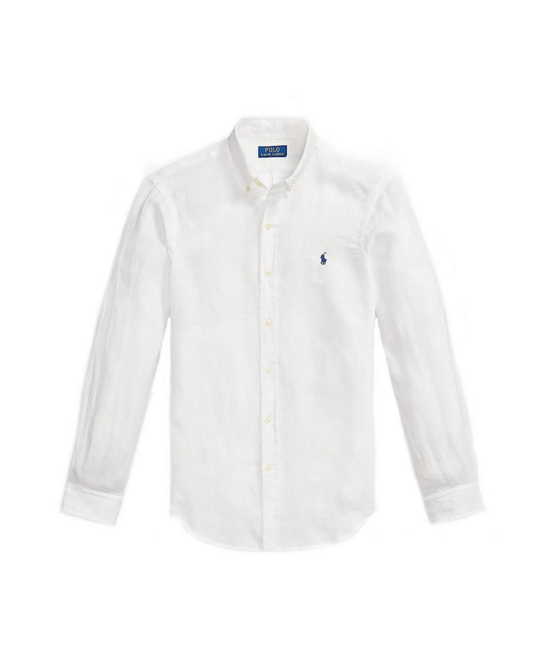POLO RALPH LAUREN Белая льняная классическая рубашка, фото 1
