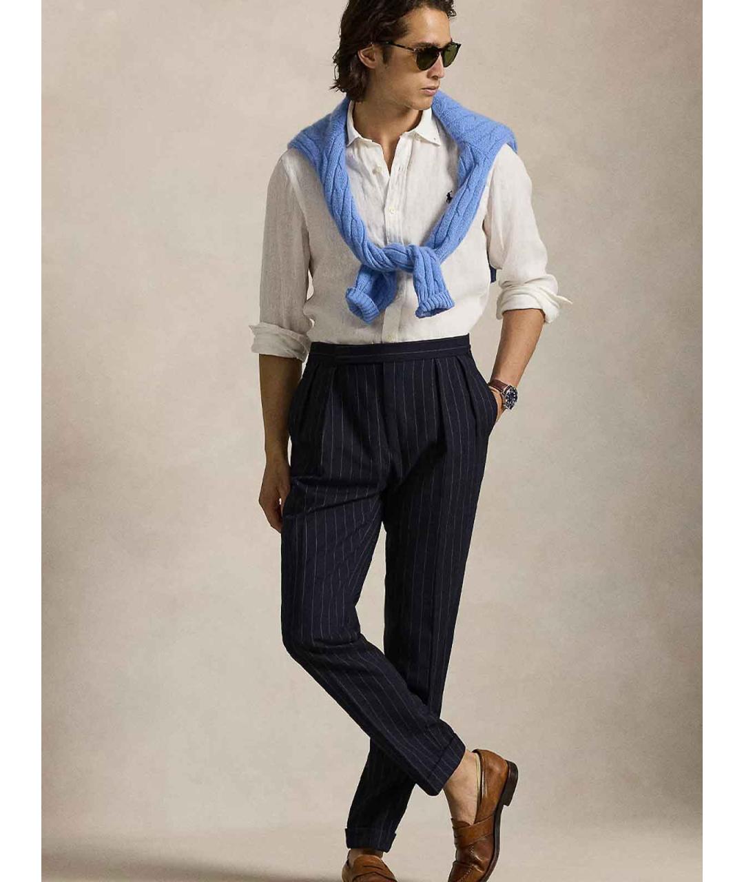 POLO RALPH LAUREN Белая льняная классическая рубашка, фото 2