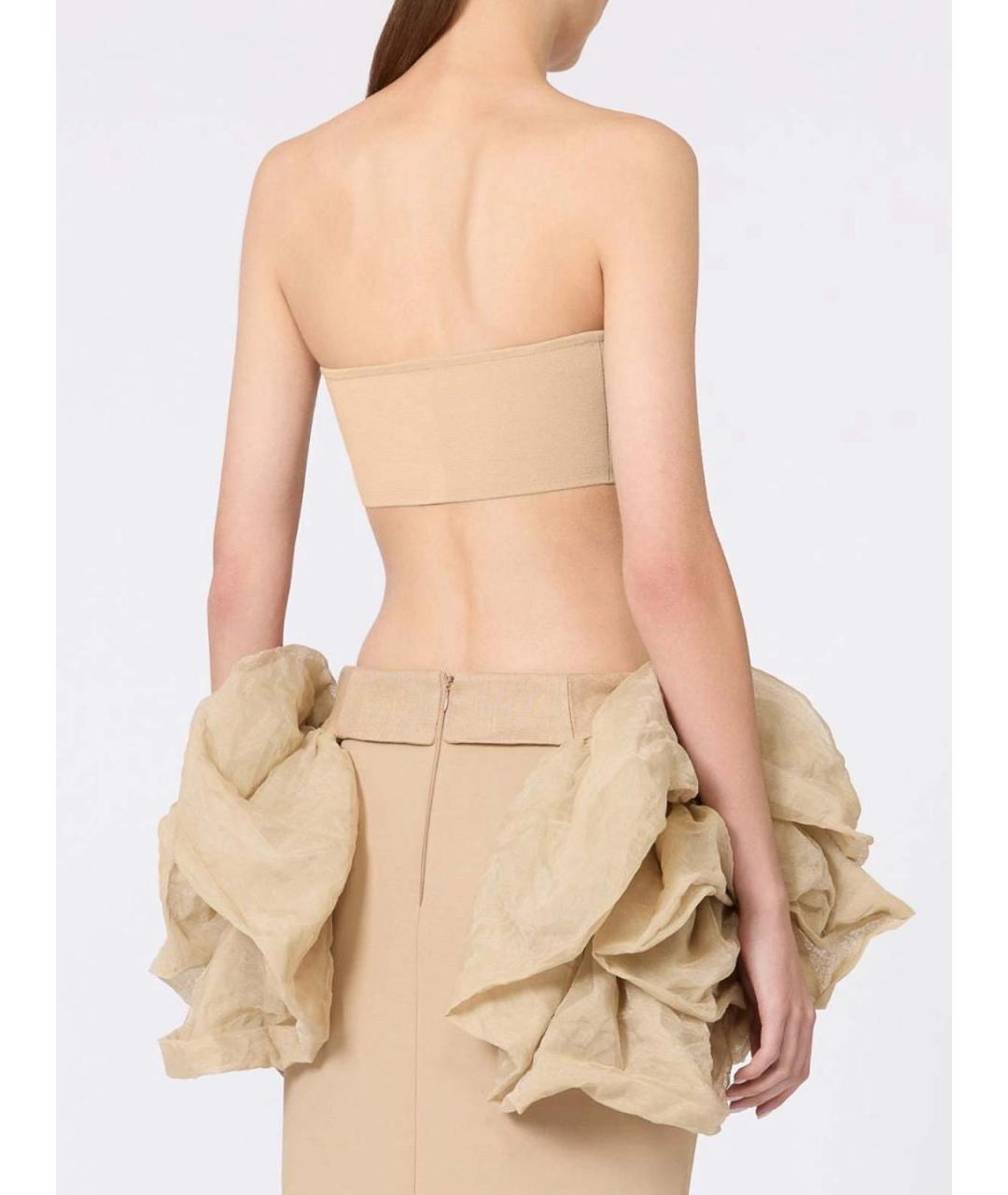 MAX MARA Бежевая вискозная майка, фото 3