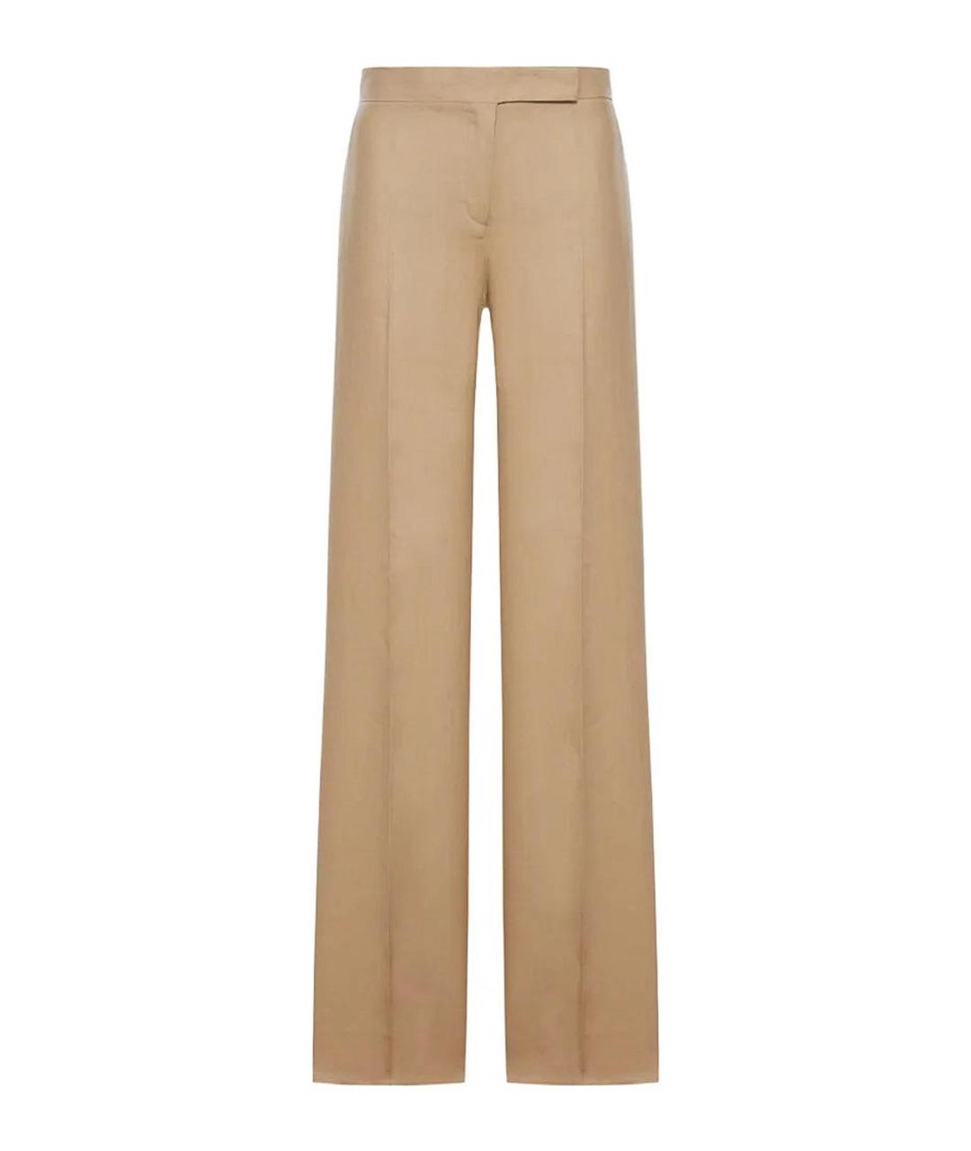 MAX MARA Белые льняные брюки широкие, фото 1