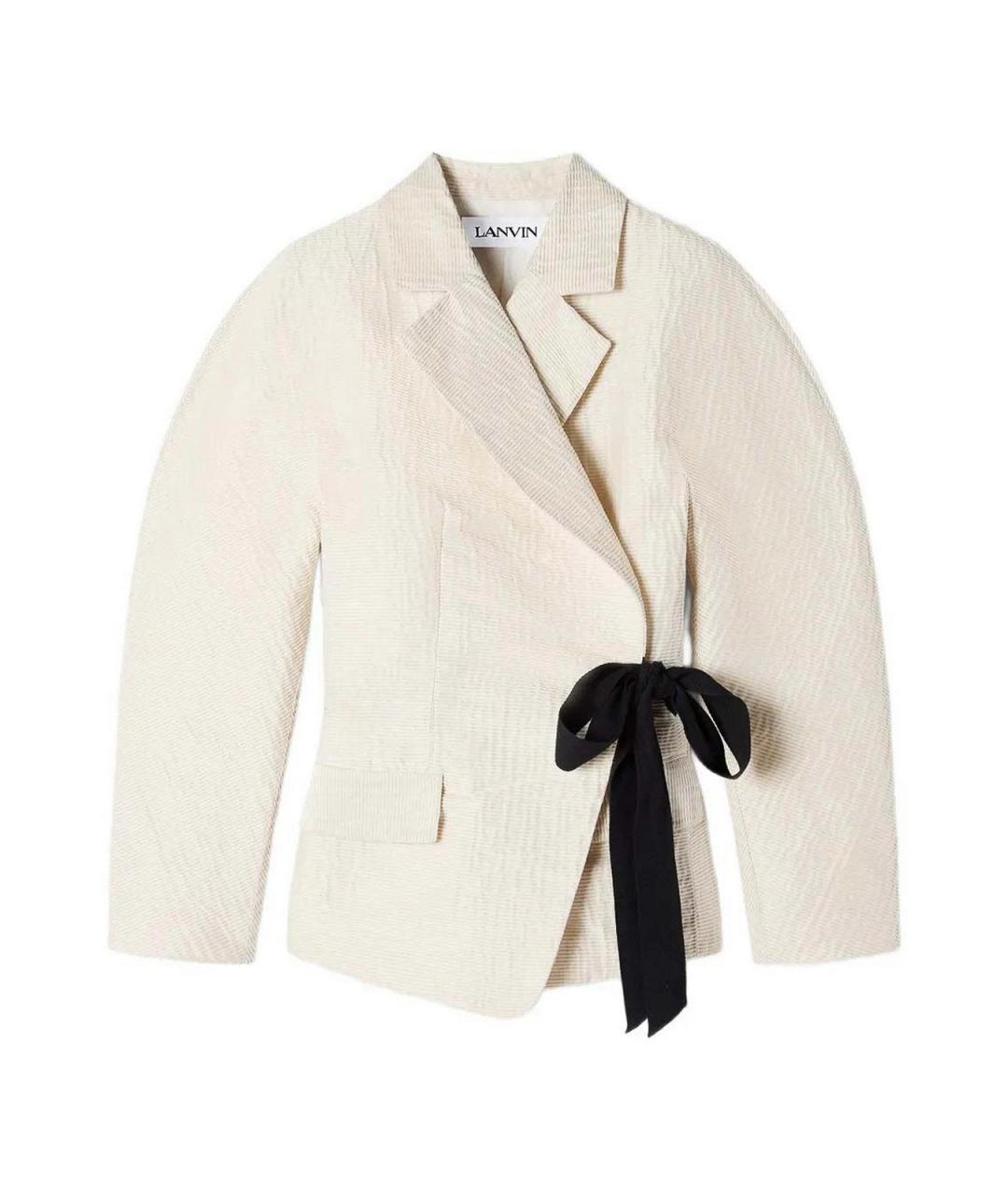 LANVIN Бежевый полиэстеровый жакет/пиджак, фото 1