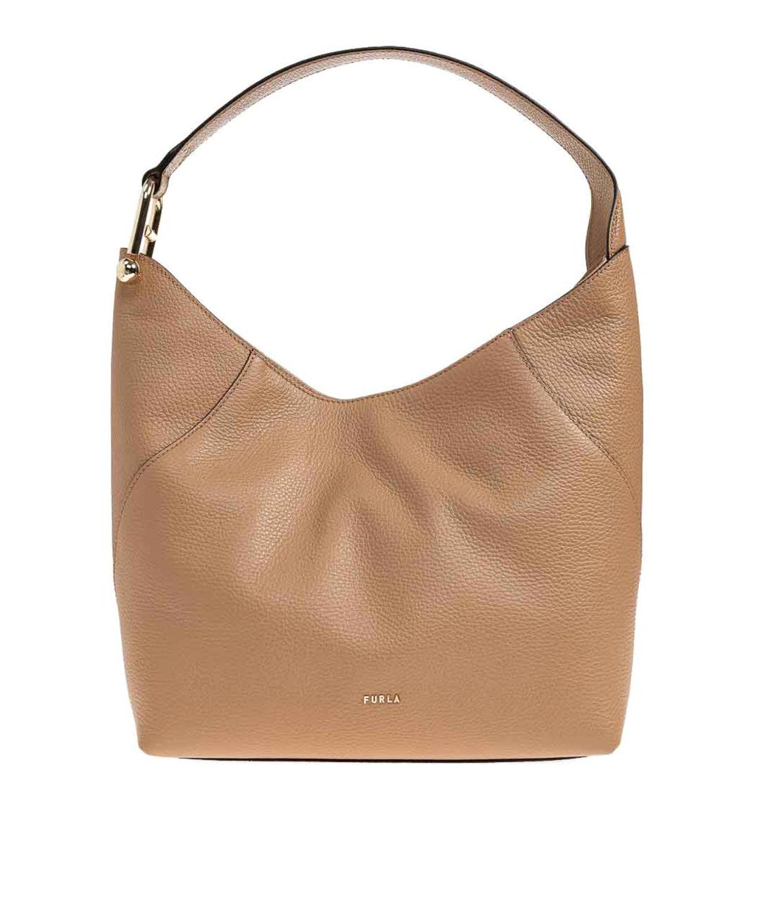 FURLA Коричневая кожаная сумка через плечо, фото 1