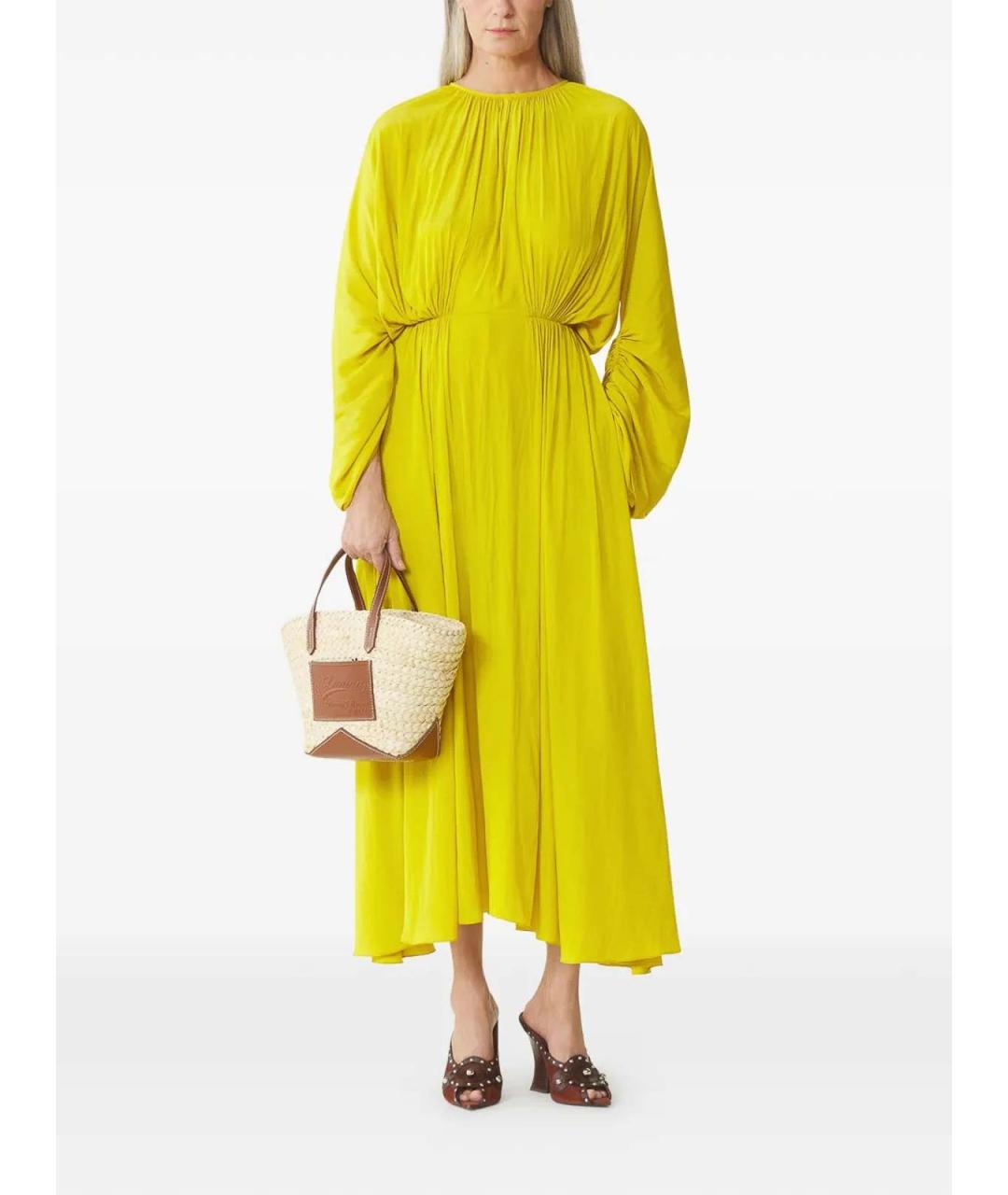 LANVIN Желтое полиэстеровое платье, фото 2