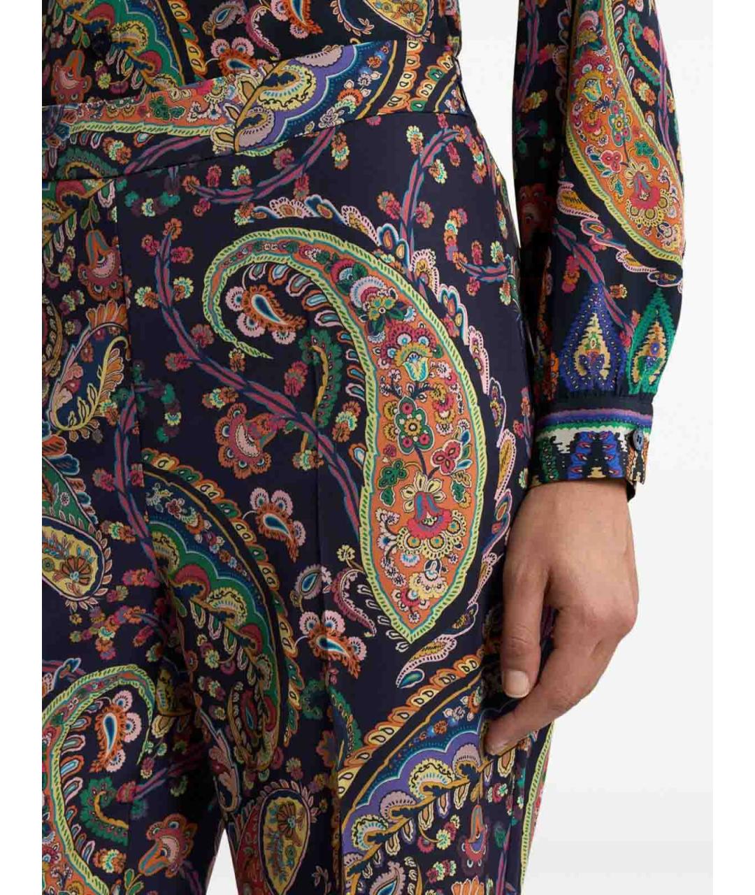 ETRO Мульти полиэстеровые прямые брюки, фото 5