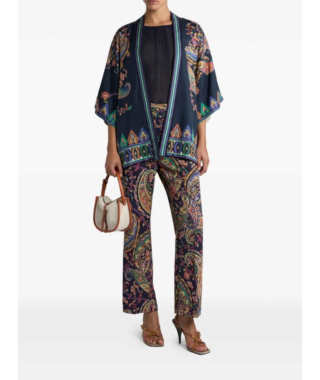 ETRO Мульти полиэстеровые прямые брюки, фото 2