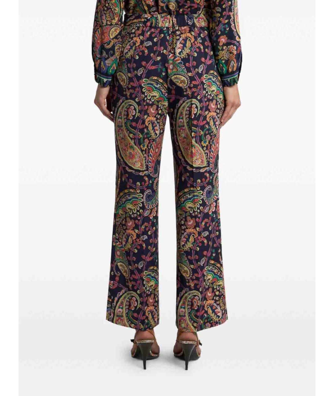 ETRO Мульти полиэстеровые прямые брюки, фото 4