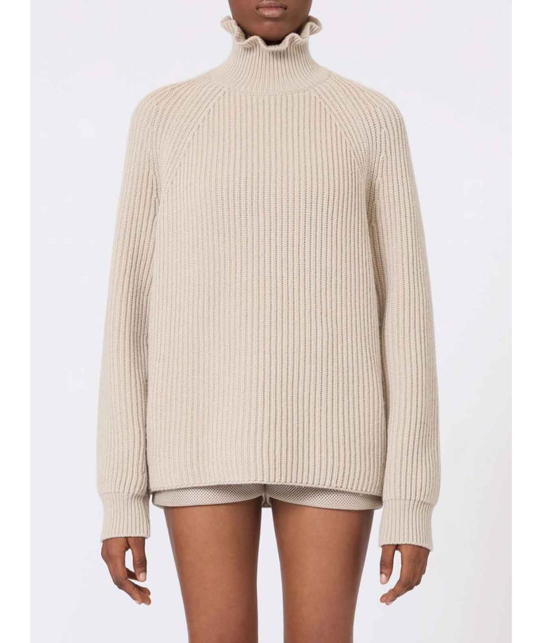 MAX MARA Бежевый хлопковый джемпер / свитер, фото 3