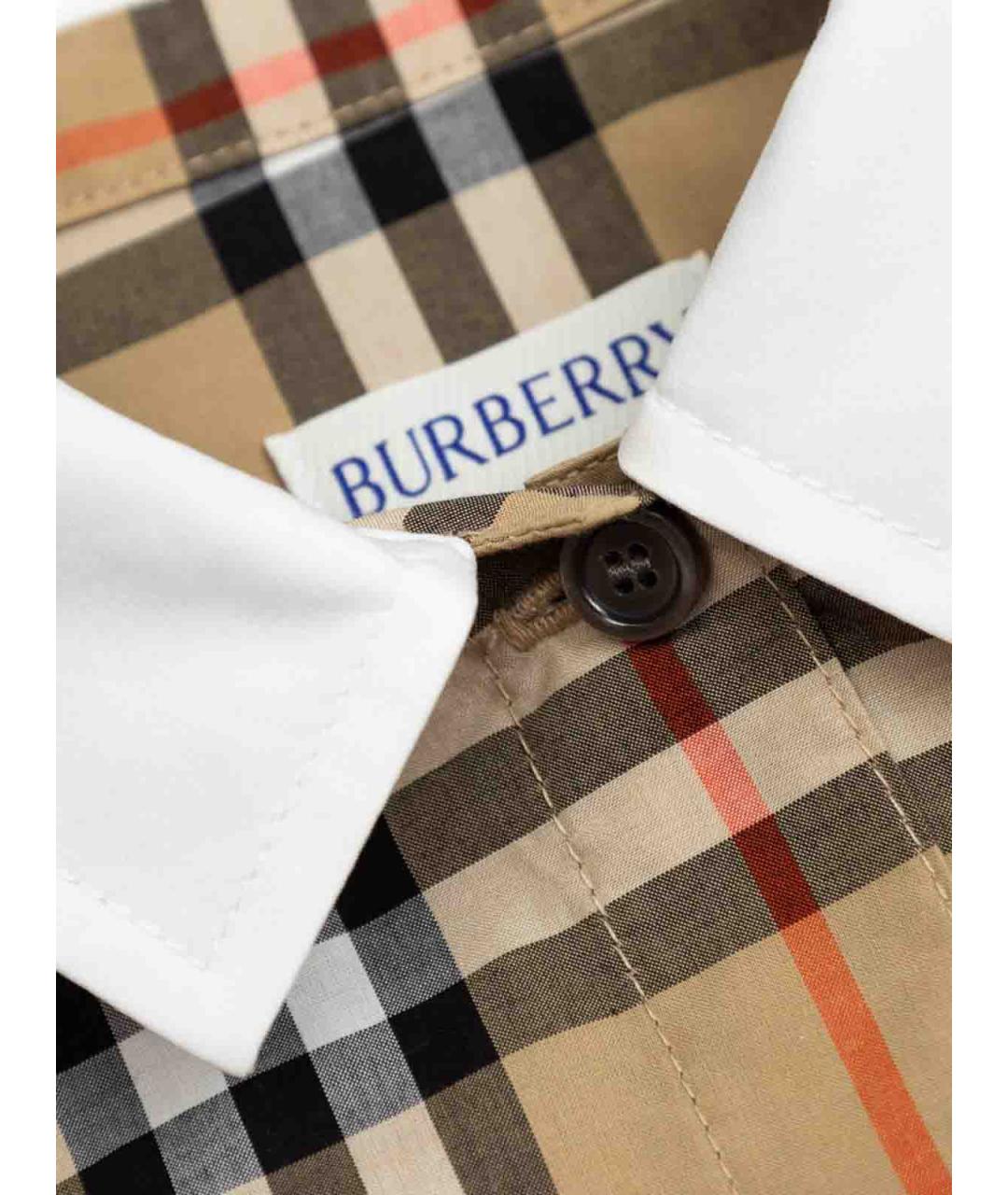 BURBERRY Бежевая хлопковая рубашка/блузка, фото 2