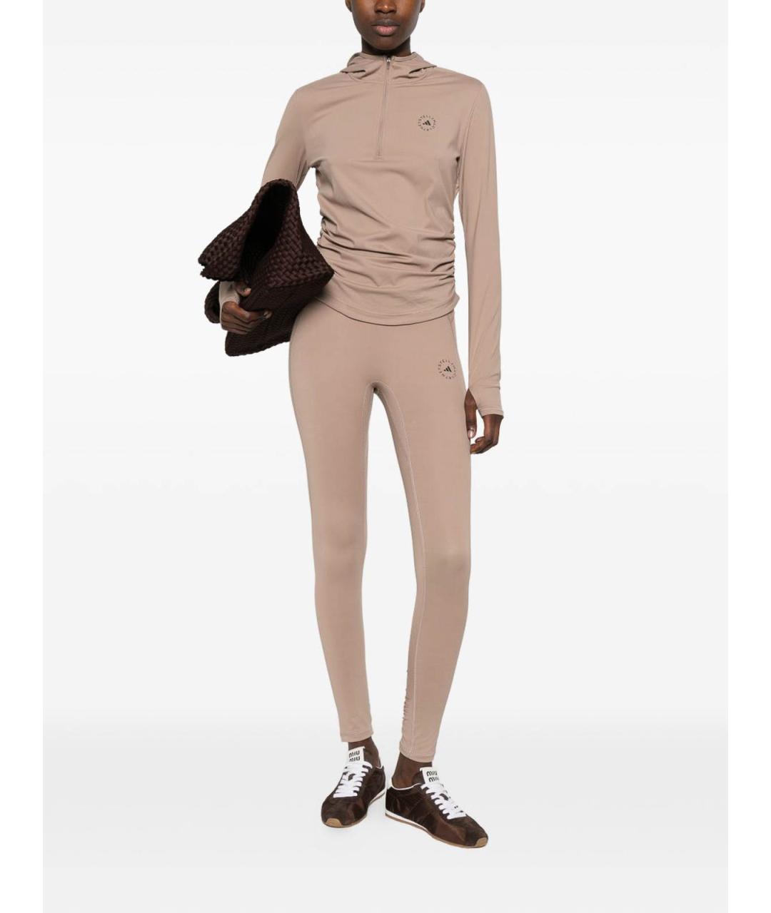 ADIDAS BY STELLA MCCARTNEY Коричневые полиамидовые спортивные брюки и шорты, фото 3