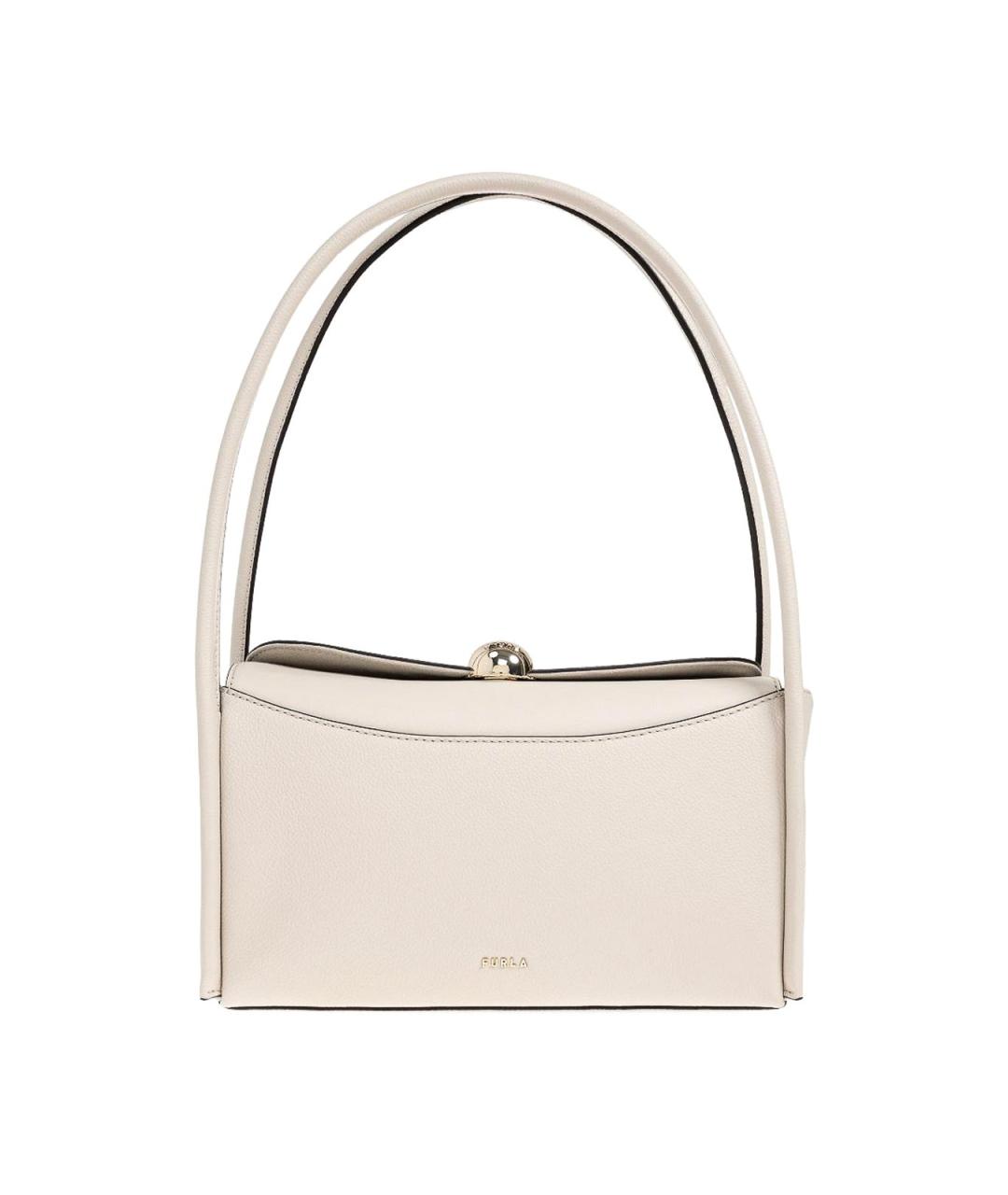 FURLA Бежевая кожаная сумка через плечо, фото 1