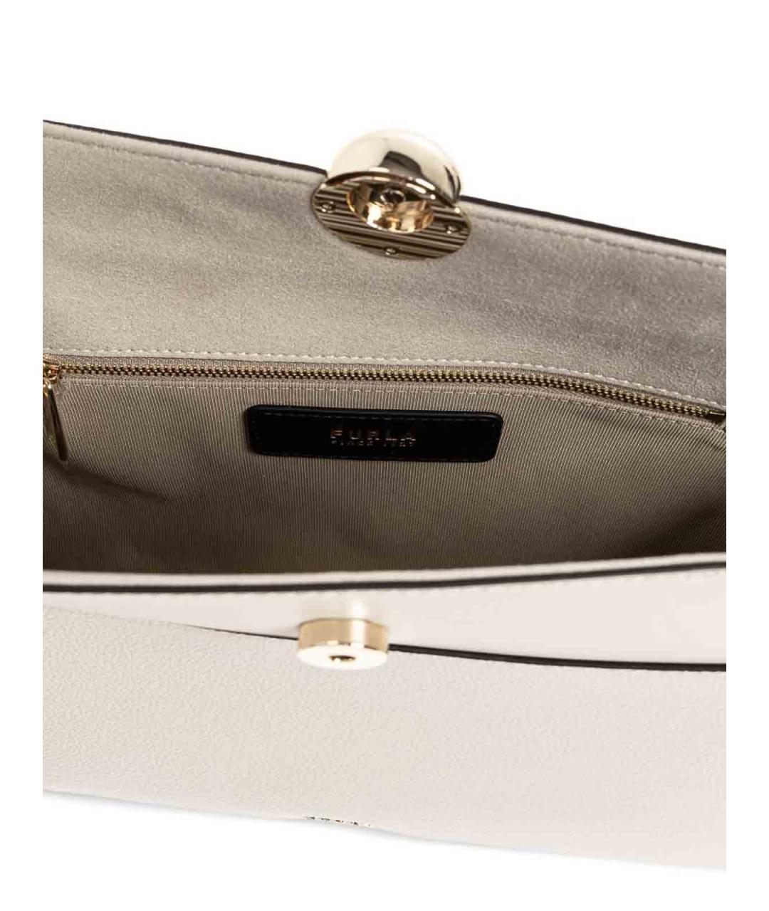 FURLA Бежевая кожаная сумка через плечо, фото 6