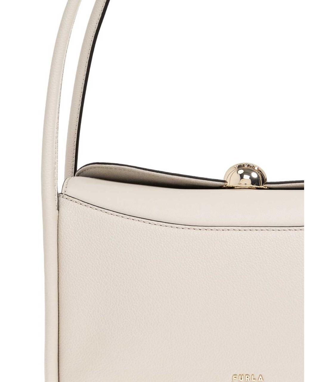 FURLA Бежевая кожаная сумка через плечо, фото 4