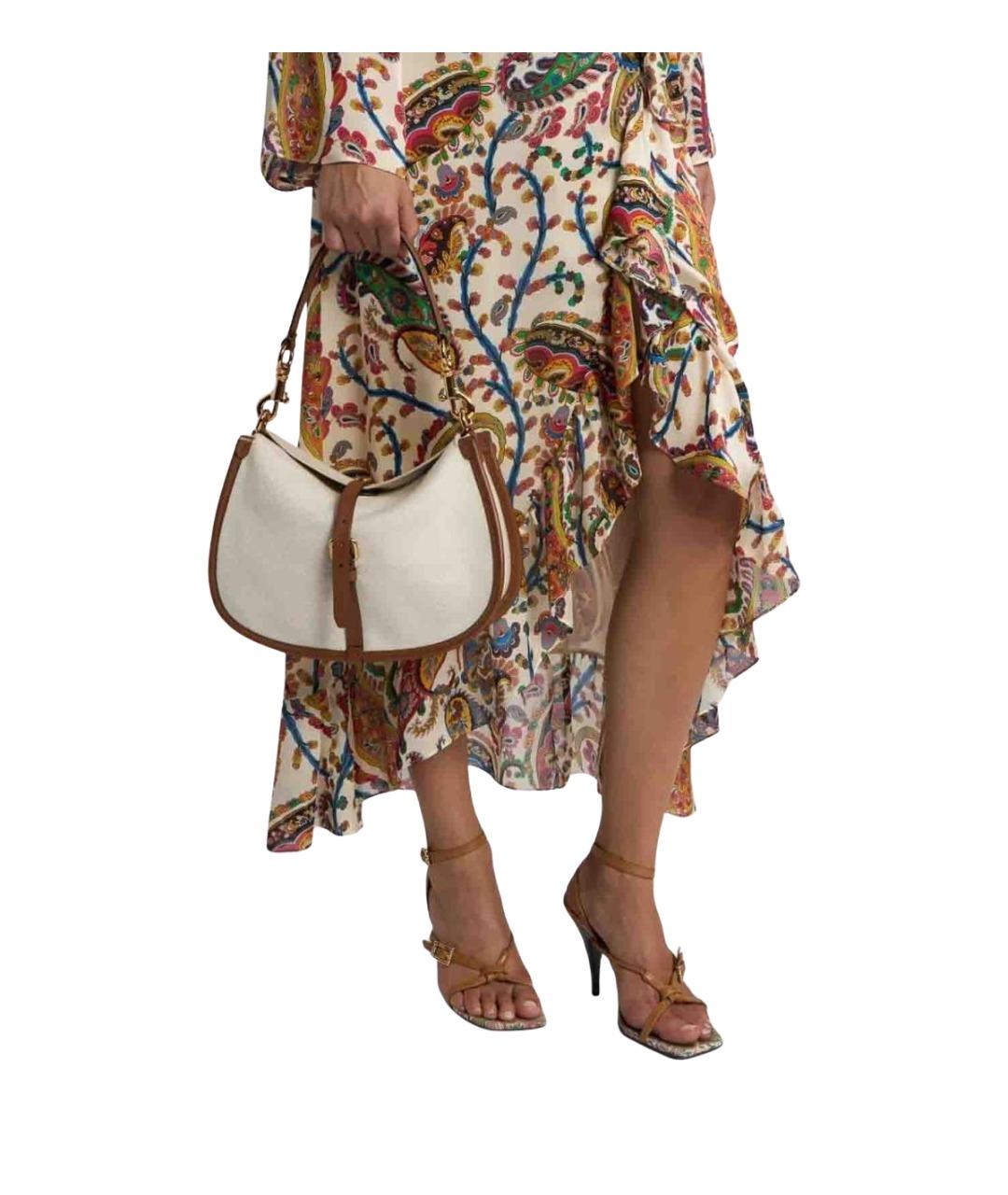 ETRO Бежевая кожаная сумка через плечо, фото 4