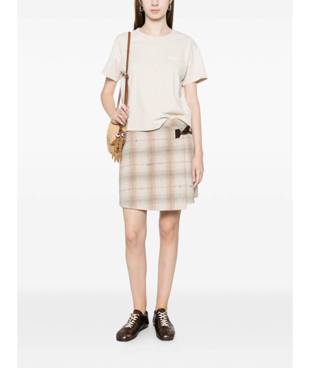 A.P.C. Бежевая хлопковая футболка, фото 5