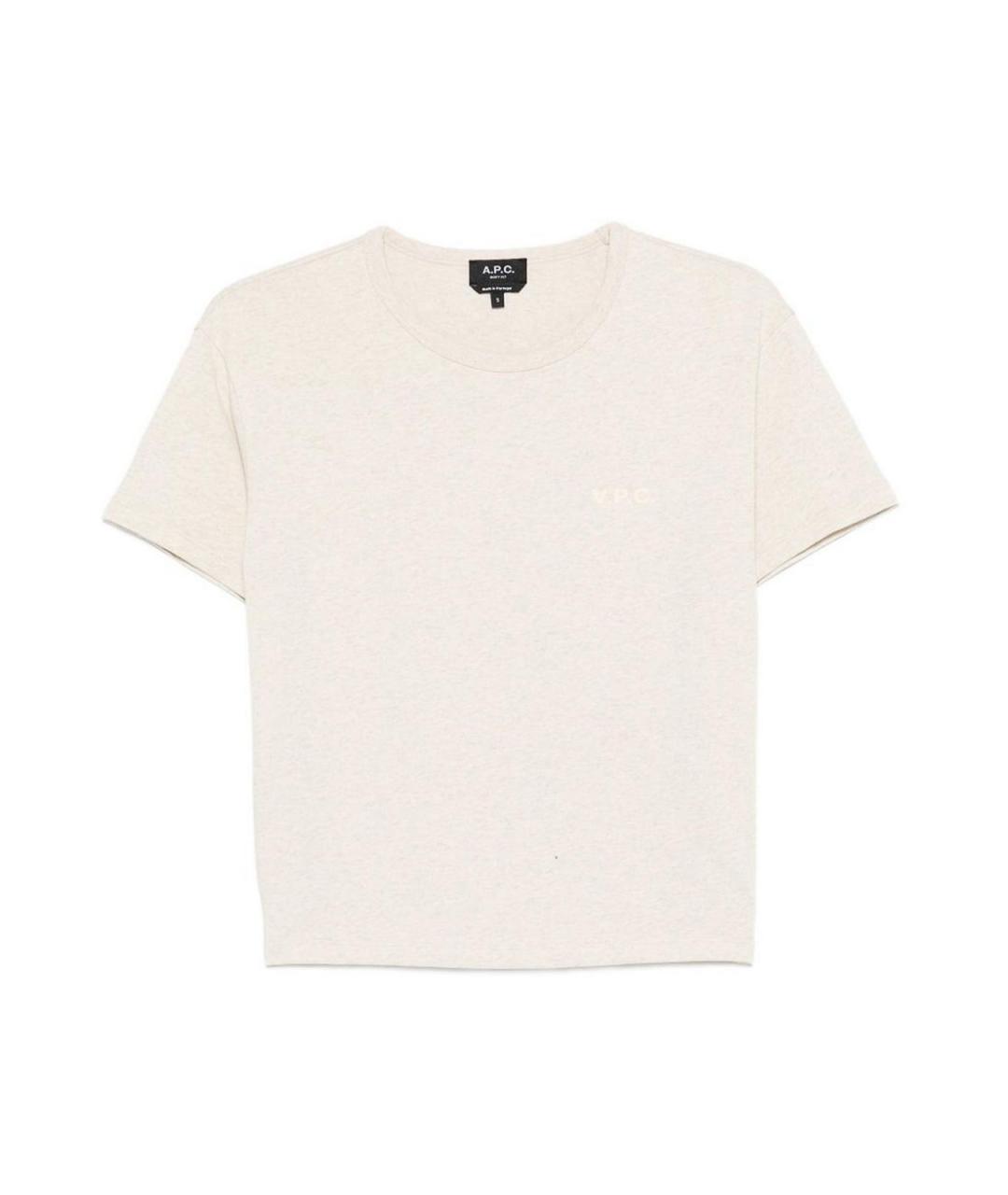 A.P.C. Бежевая хлопковая футболка, фото 1