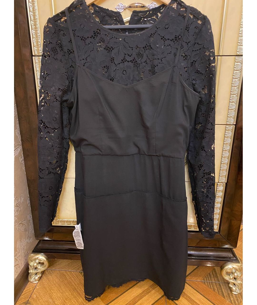 DKNY Черное кружевное повседневное платье, фото 3