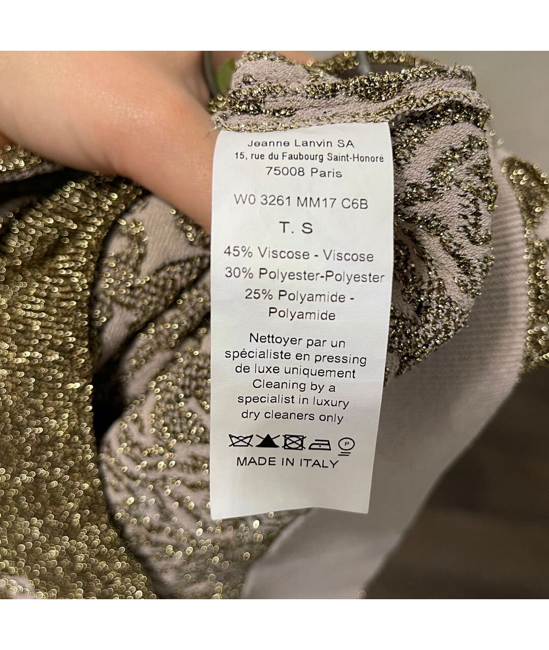 LANVIN Золотое вискозное вечернее платье, фото 4