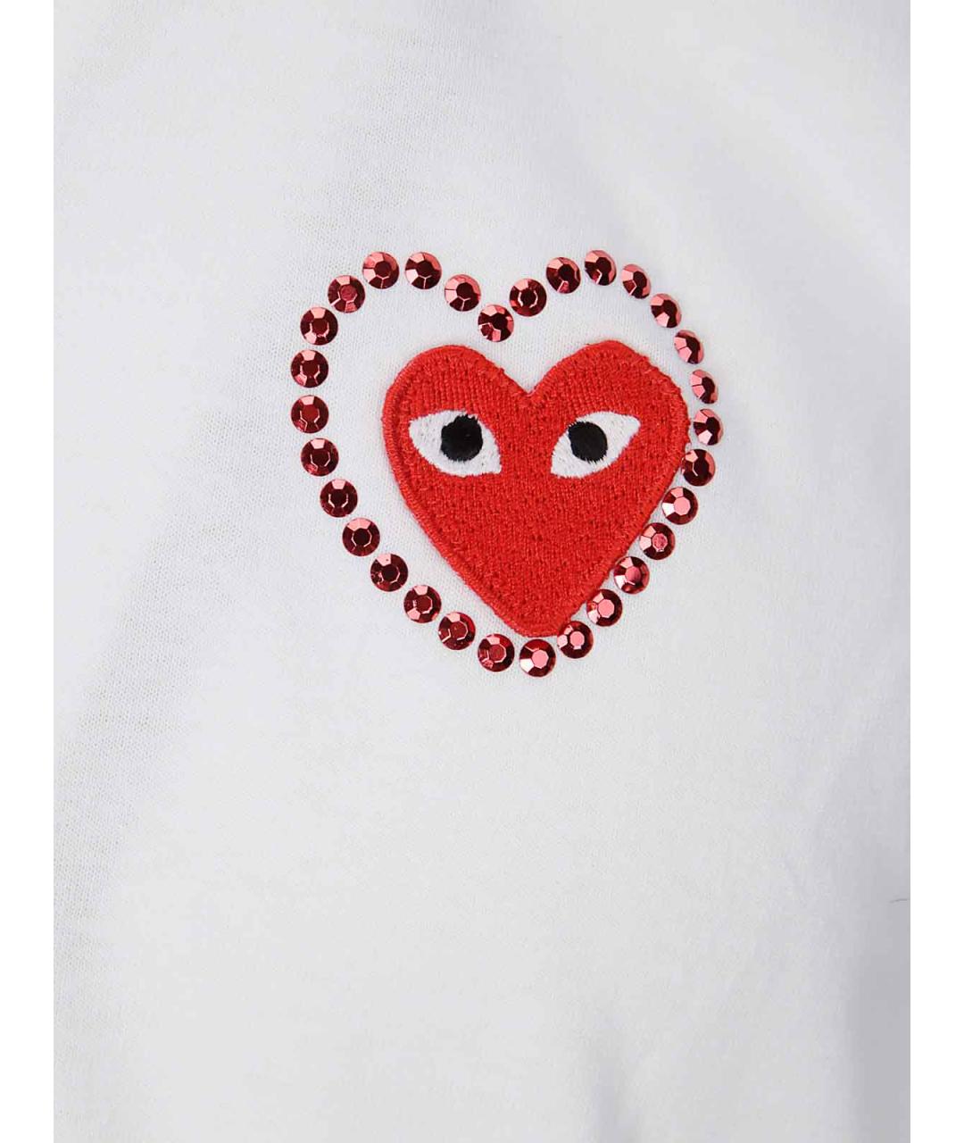 COMME DES GARÇONS PLAY Белая футболка, фото 3