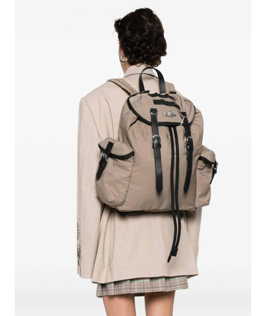 VIVIENNE WESTWOOD Зеленый тканевый рюкзак, фото 2