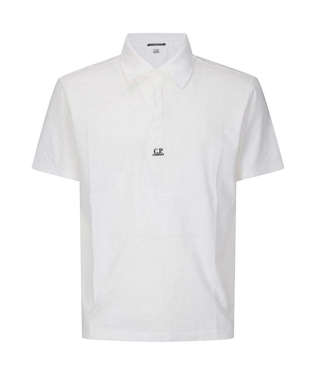 CP COMPANY Белое хлопковое поло с коротким рукавом, фото 1