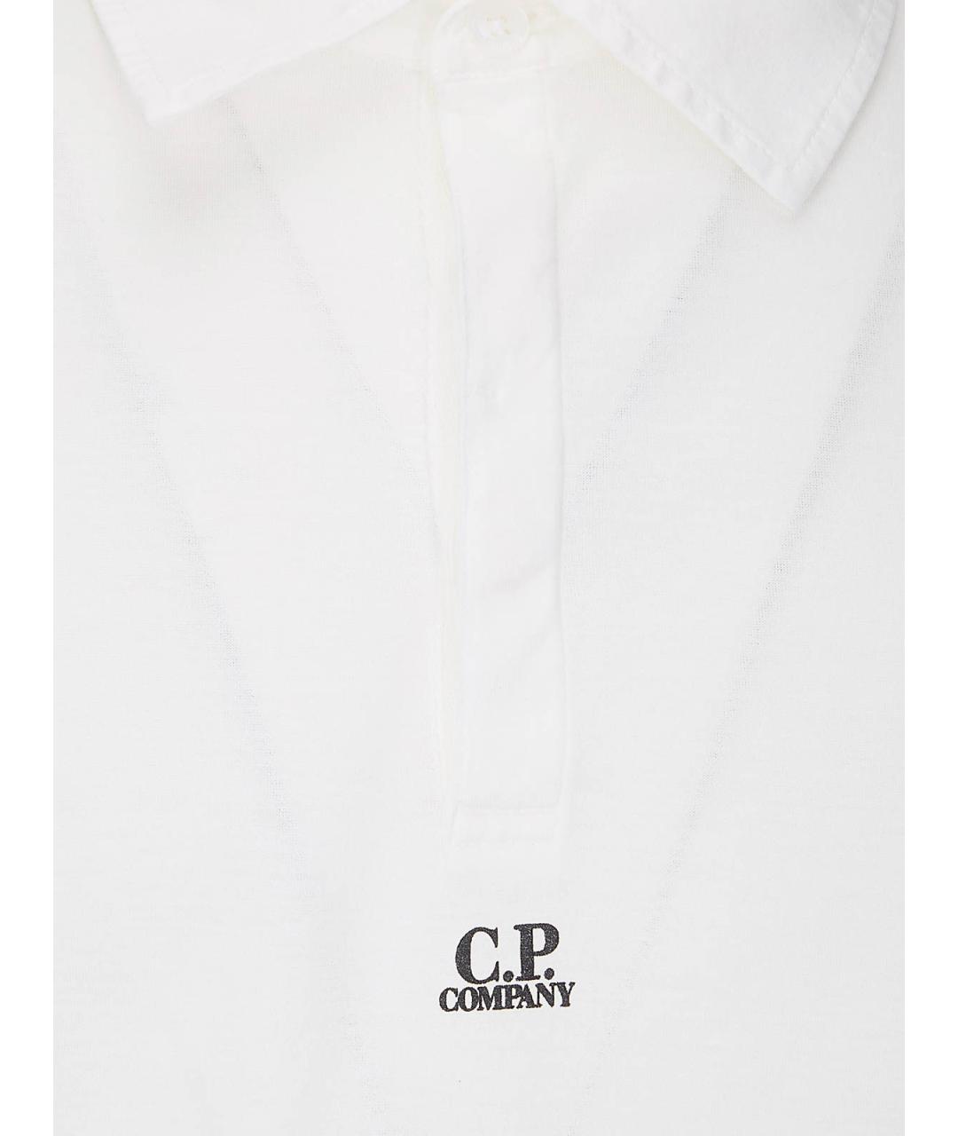 CP COMPANY Белое хлопковое поло с коротким рукавом, фото 3