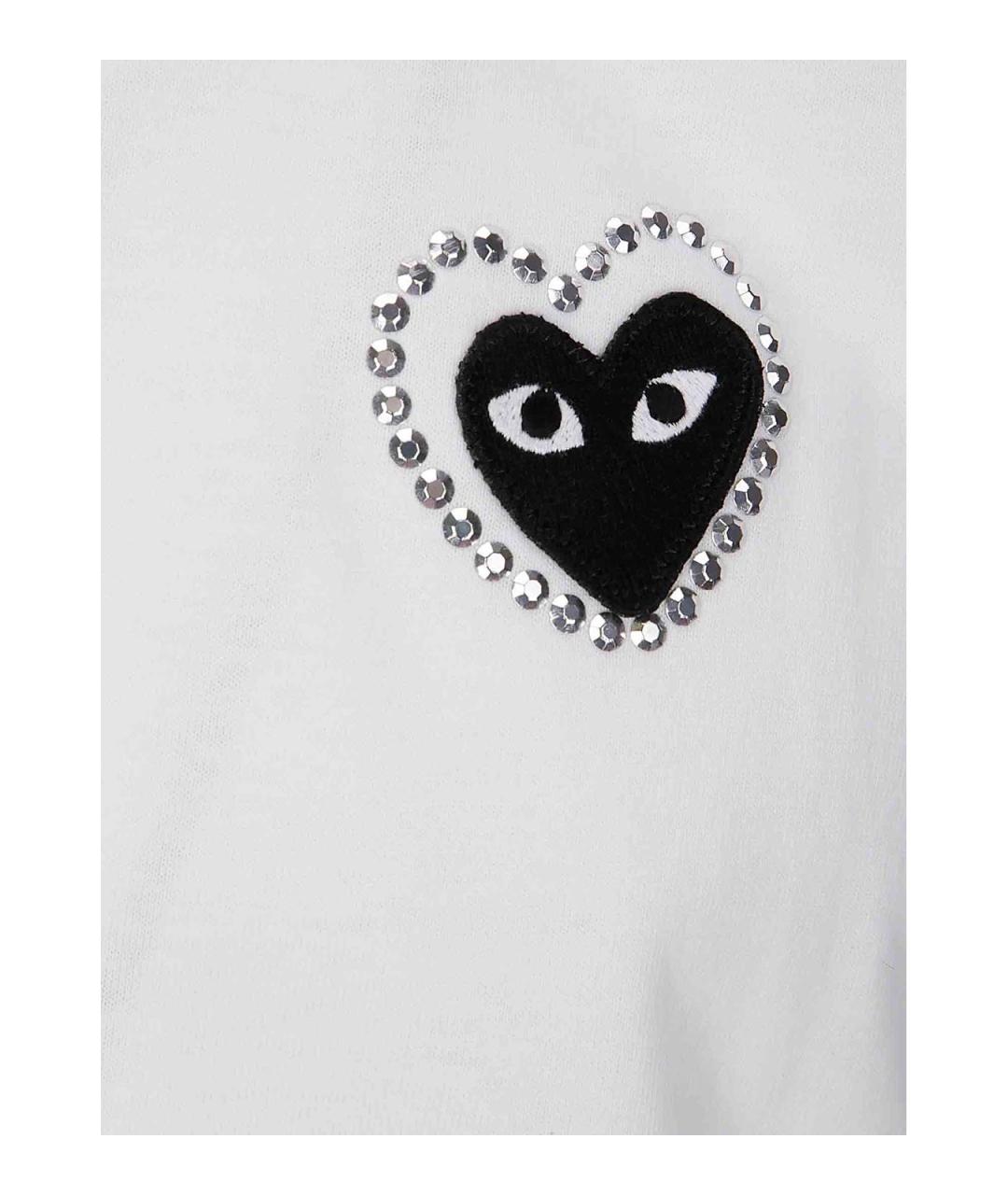 COMME DES GARÇONS PLAY Белая футболка, фото 2