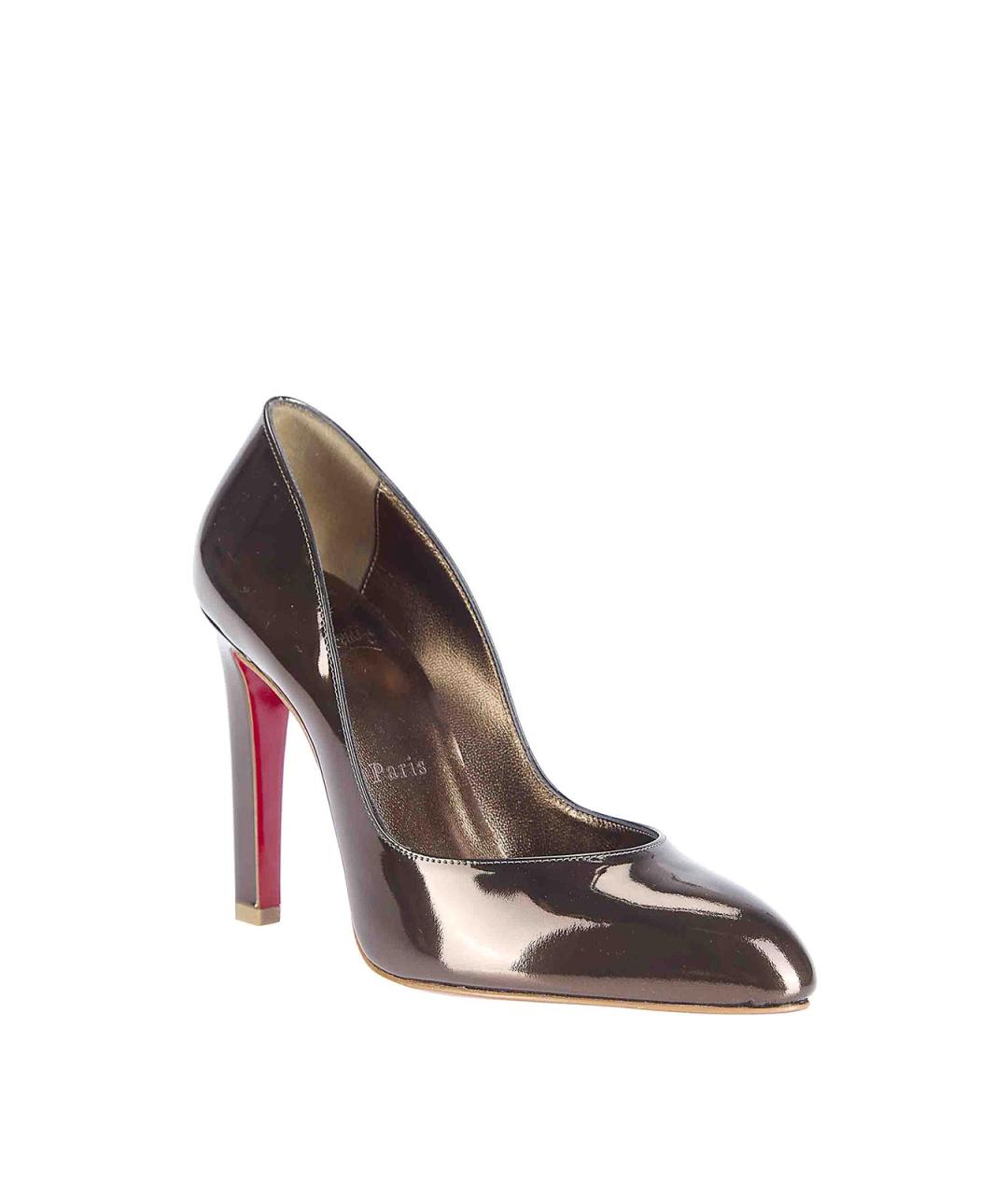 CHRISTIAN LOUBOUTIN Золотые кожаные туфли, фото 2