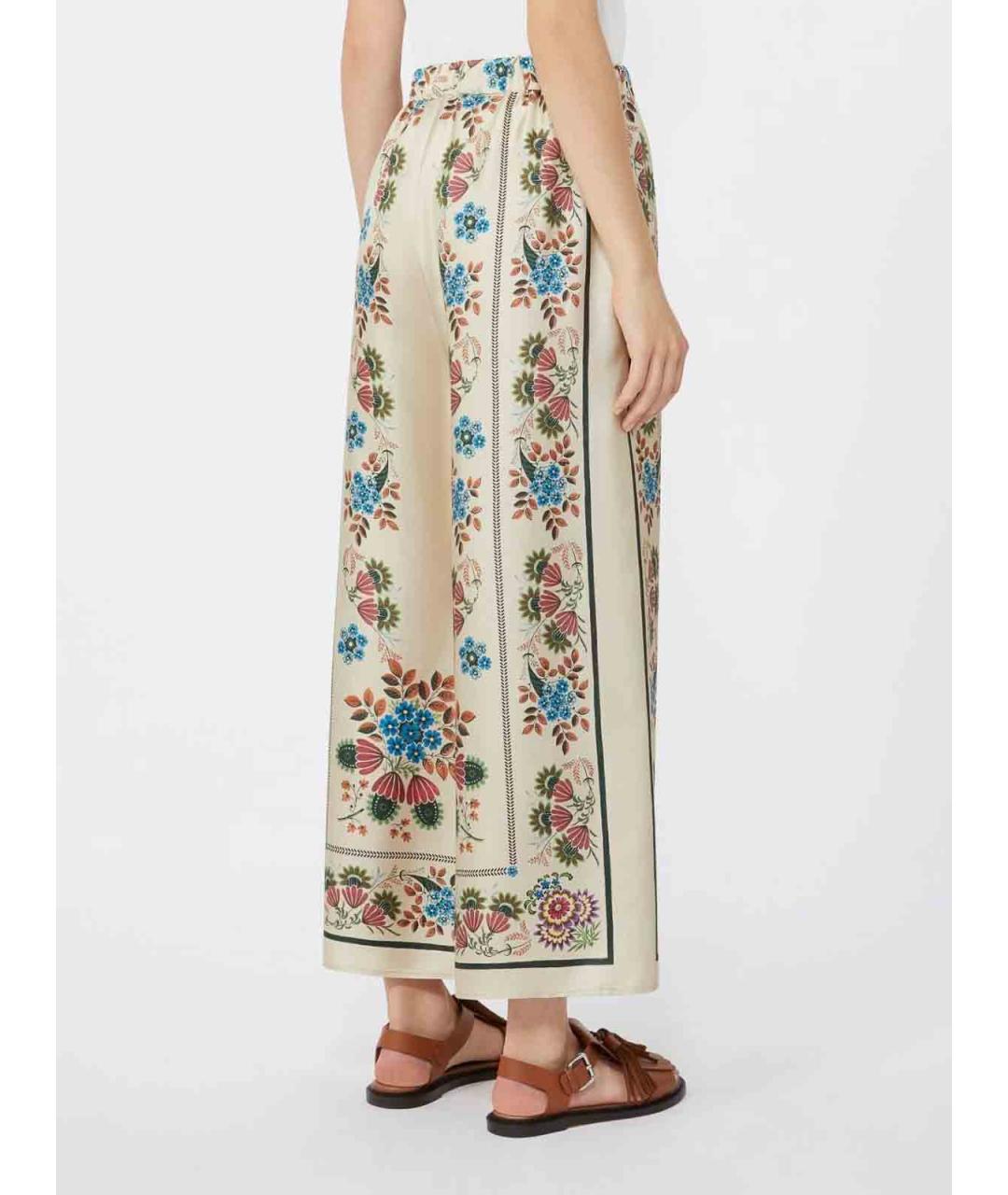 WEEKEND MAX MARA Мульти шелковые прямые брюки, фото 4