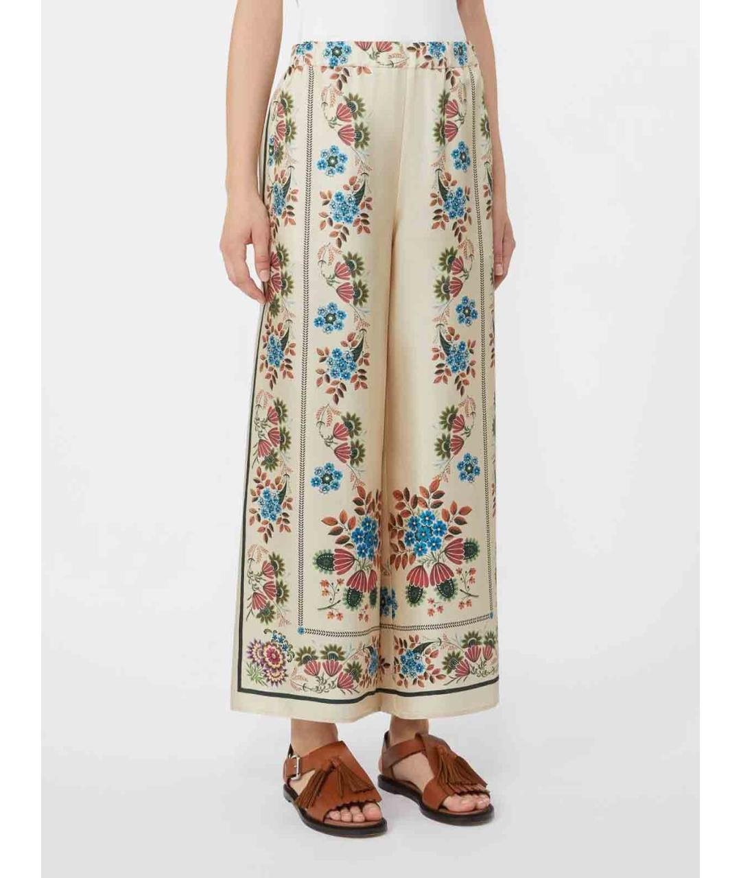 WEEKEND MAX MARA Мульти шелковые прямые брюки, фото 3