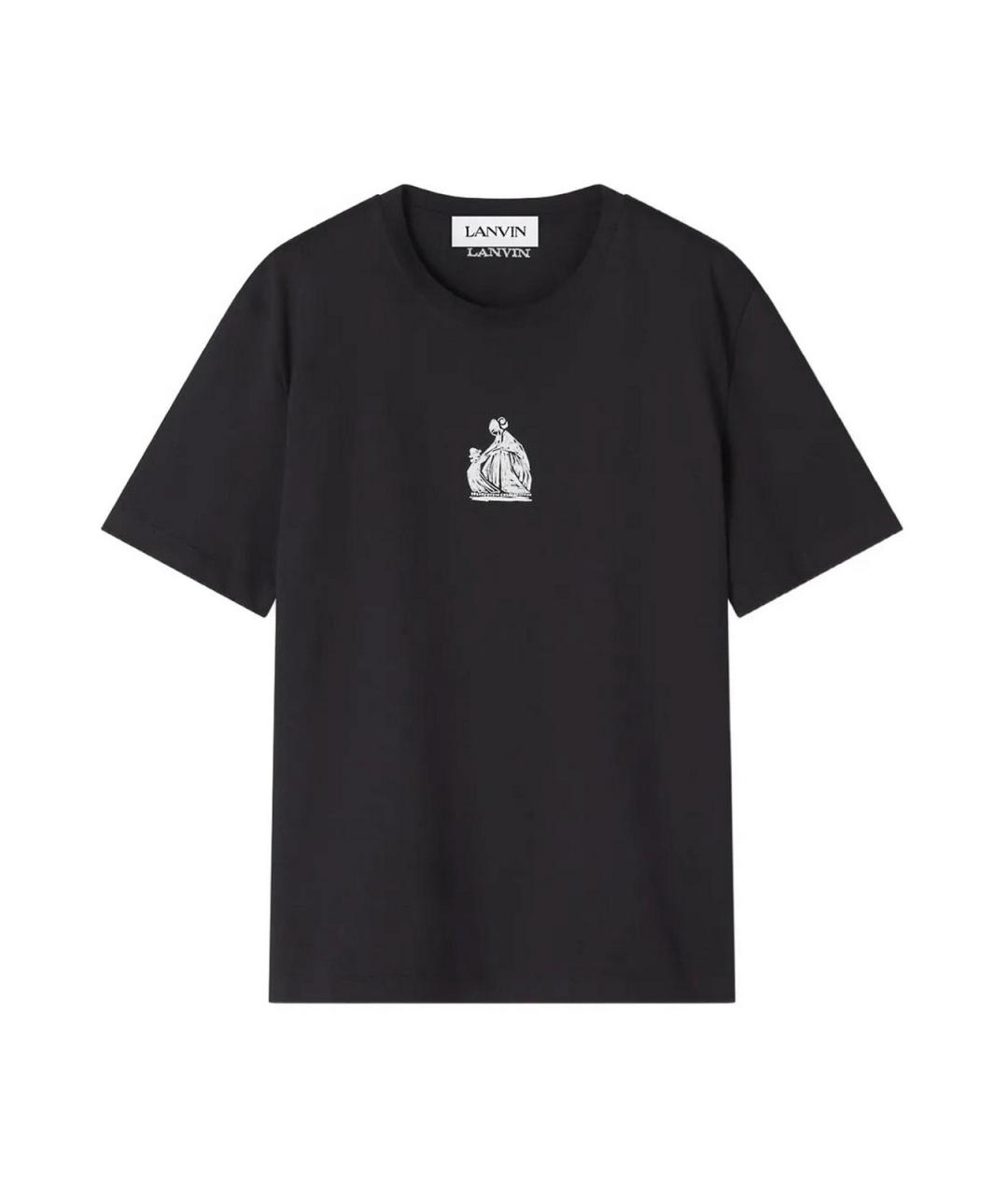 LANVIN Черная хлопковая футболка, фото 1
