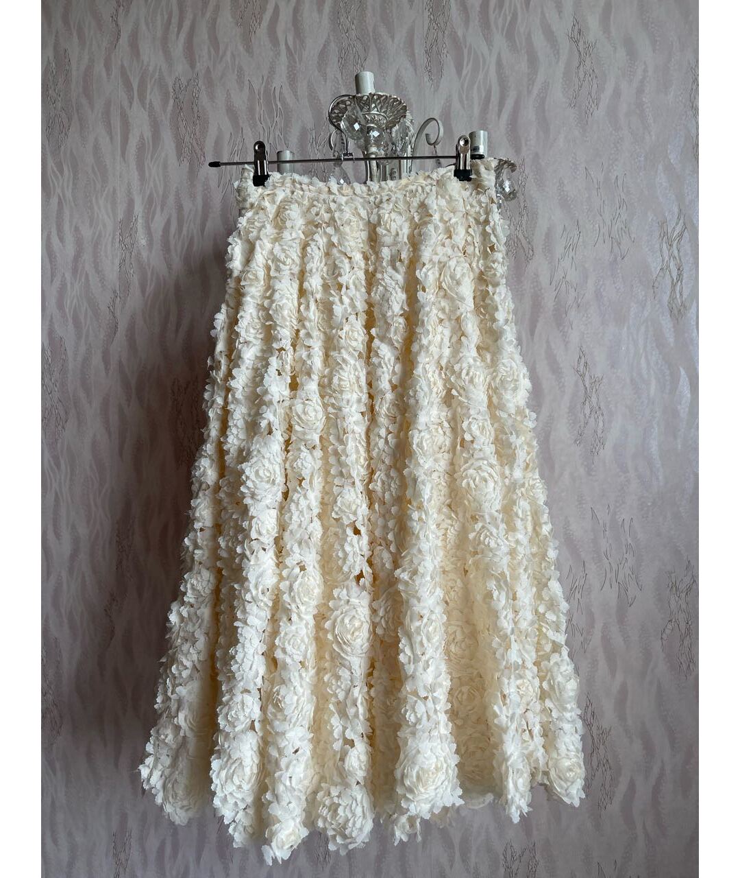 NDOMBI STELLA Белая полиэстеровая юбка миди, фото 2
