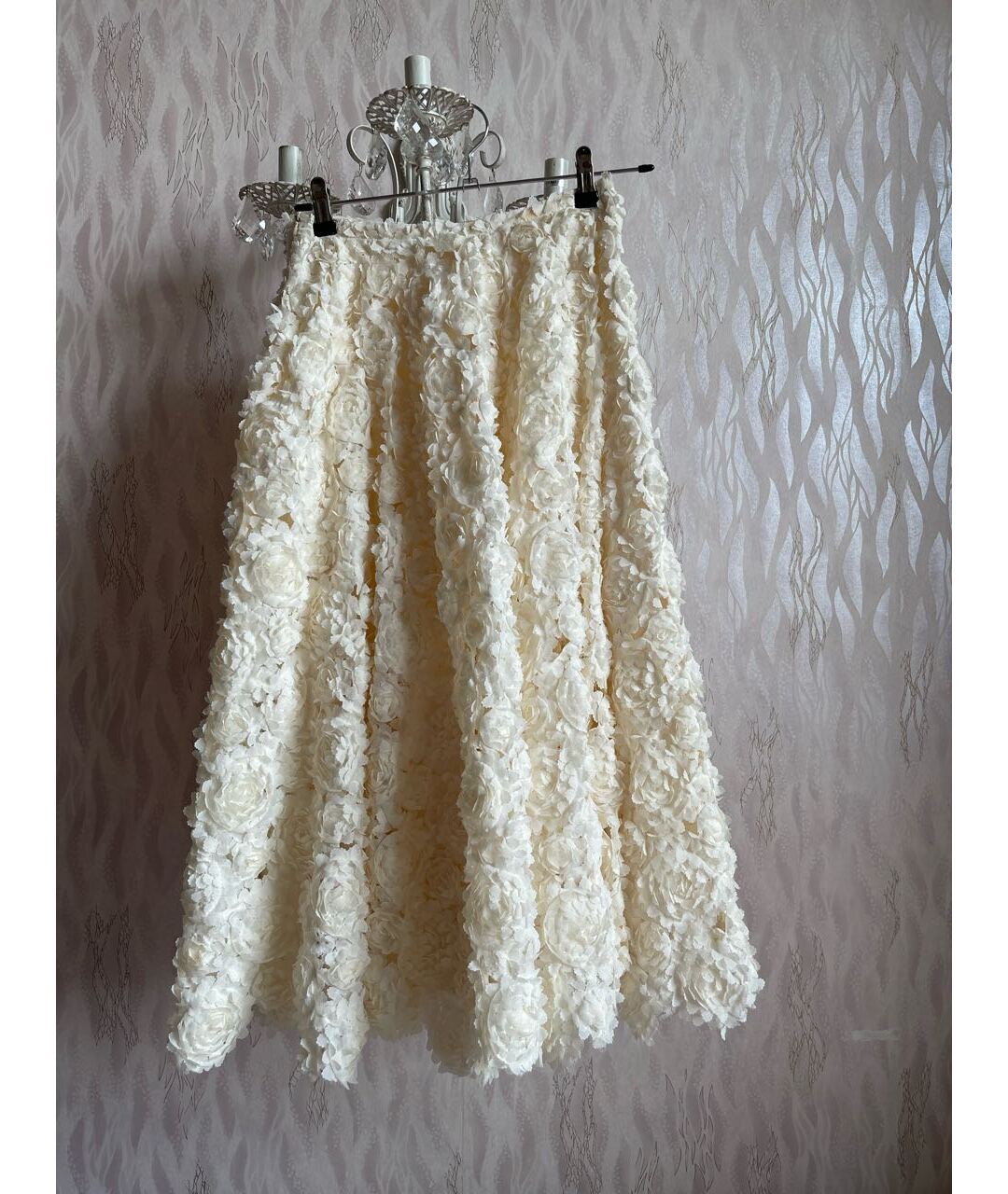 NDOMBI STELLA Белая полиэстеровая юбка миди, фото 9