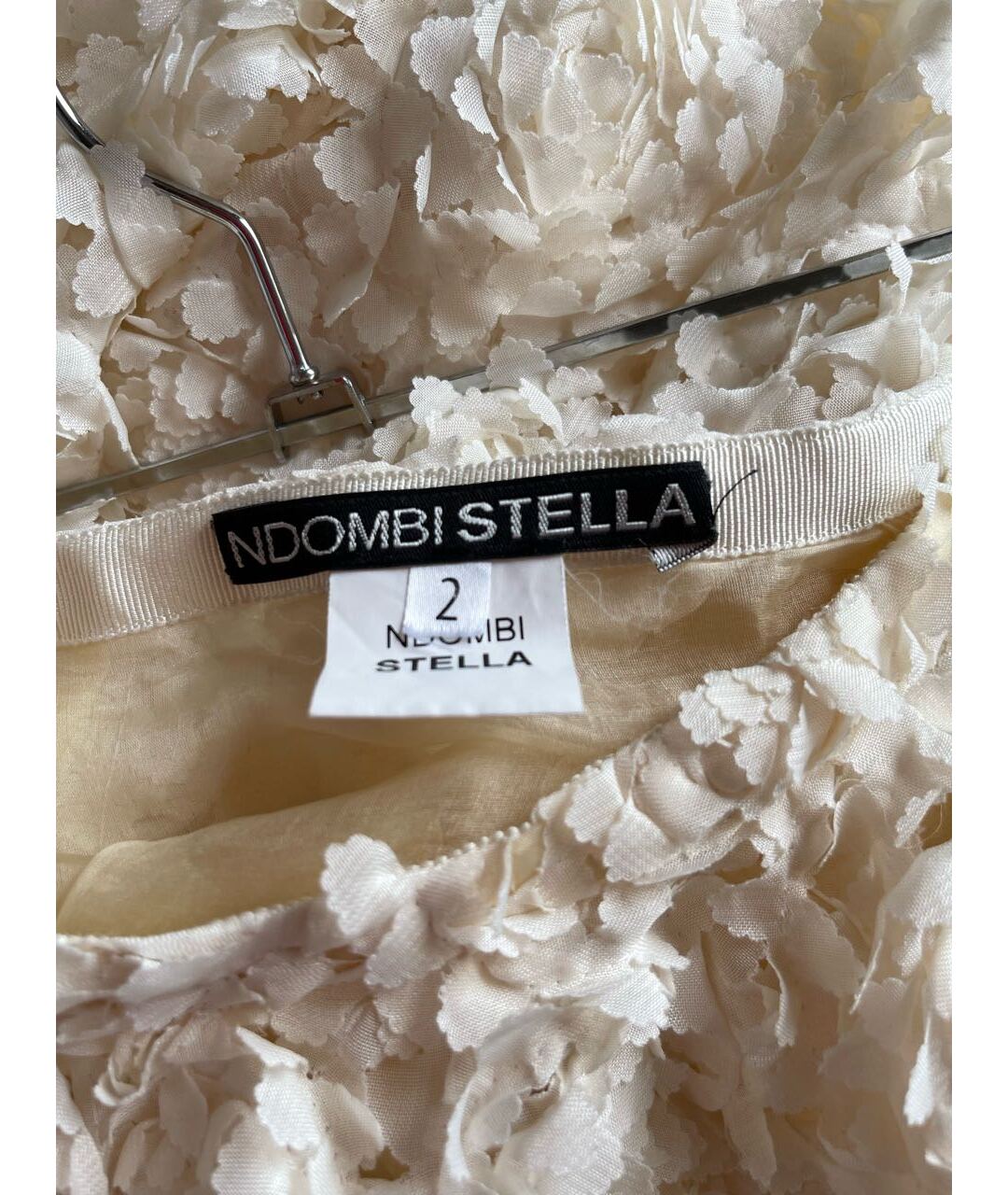 NDOMBI STELLA Белая полиэстеровая юбка миди, фото 5