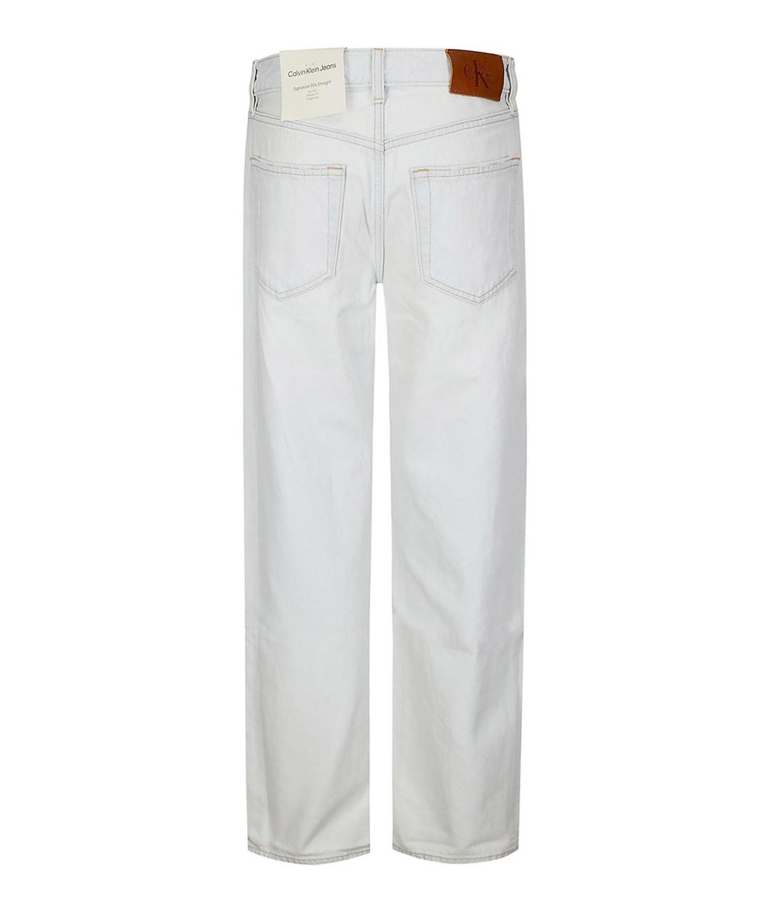 CALVIN KLEIN Голубые хлопковые прямые джинсы, фото 2