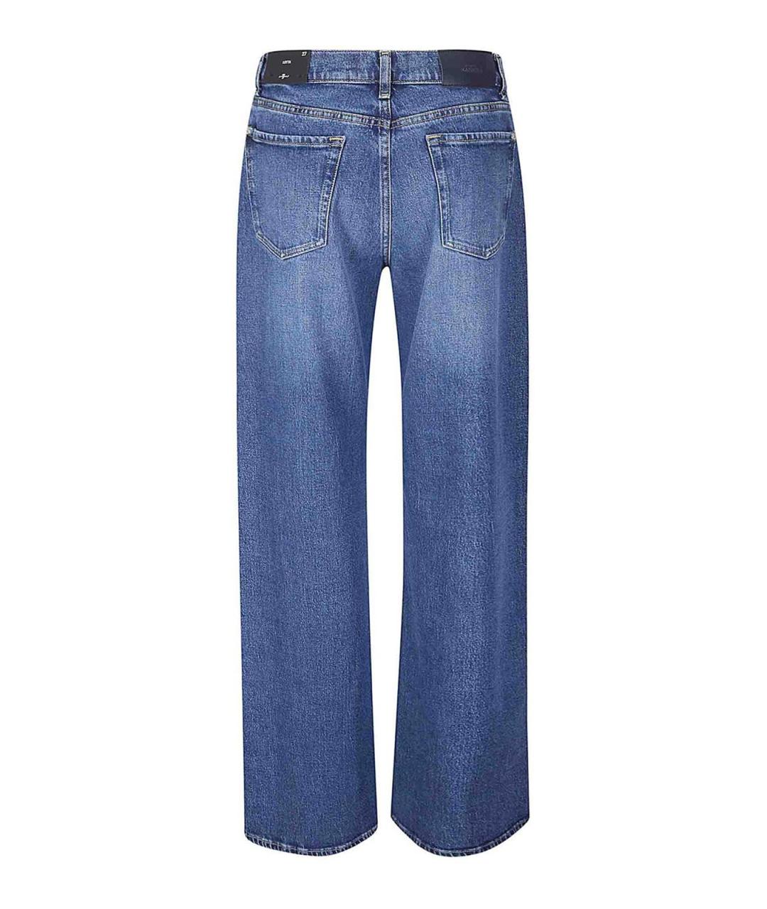 7 FOR ALL MANKIND Синие хлопковые прямые джинсы, фото 2