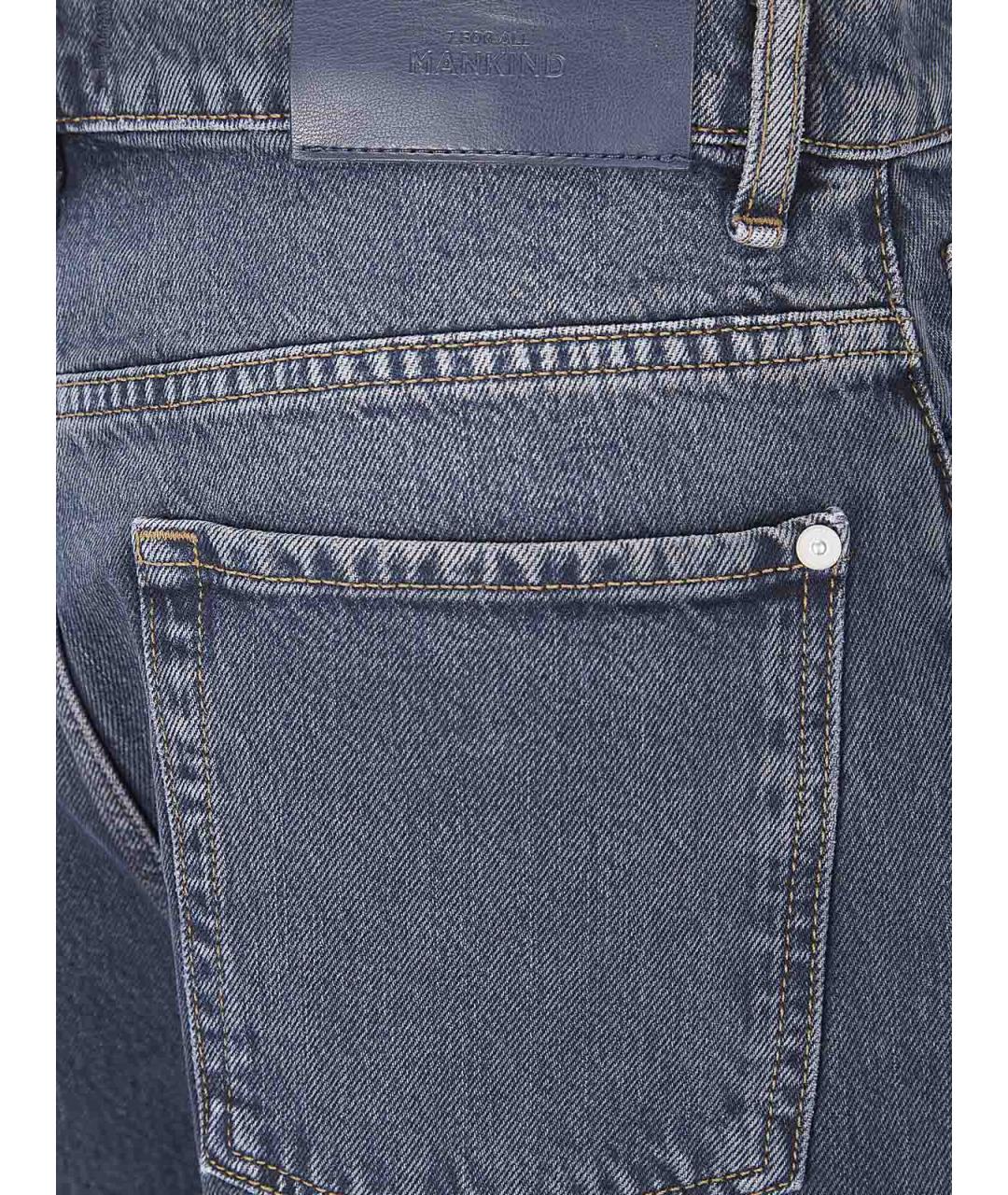7 FOR ALL MANKIND Синие хлопковые прямые джинсы, фото 3