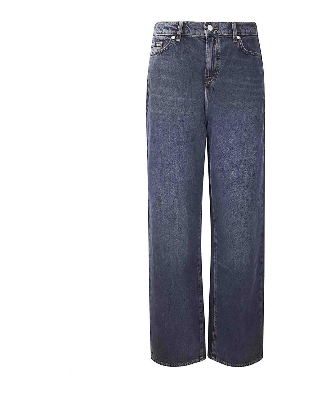 7 FOR ALL MANKIND Синие хлопковые прямые джинсы, фото 1