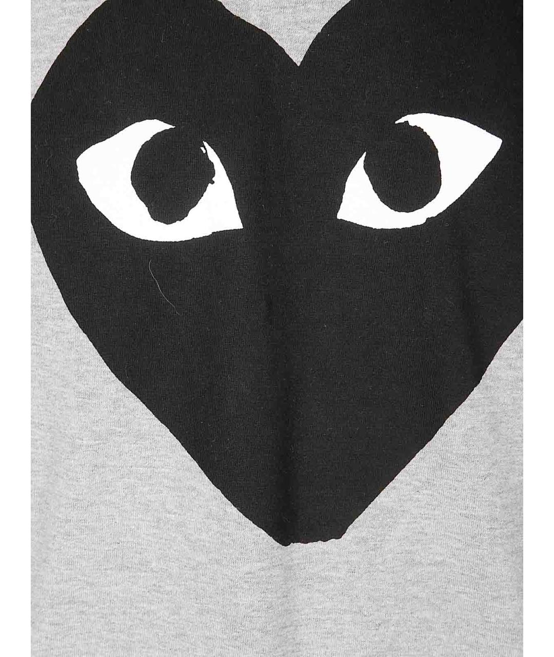 COMME DES GARÇONS PLAY Серая хлопковая футболка, фото 3