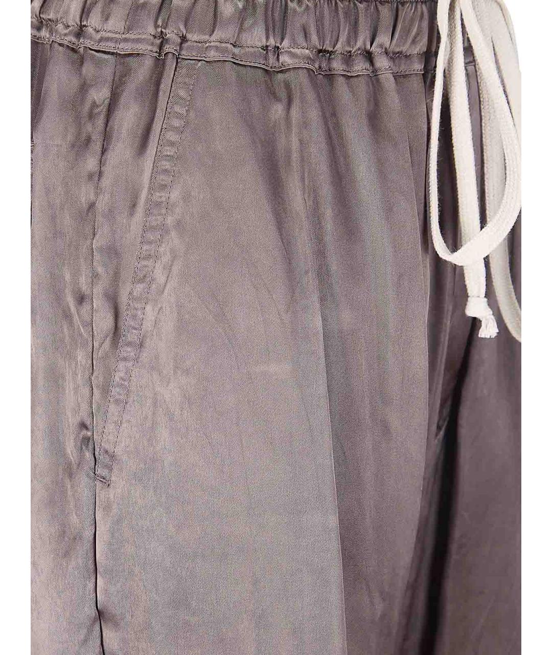 RICK OWENS Серые вискозные брюки широкие, фото 3