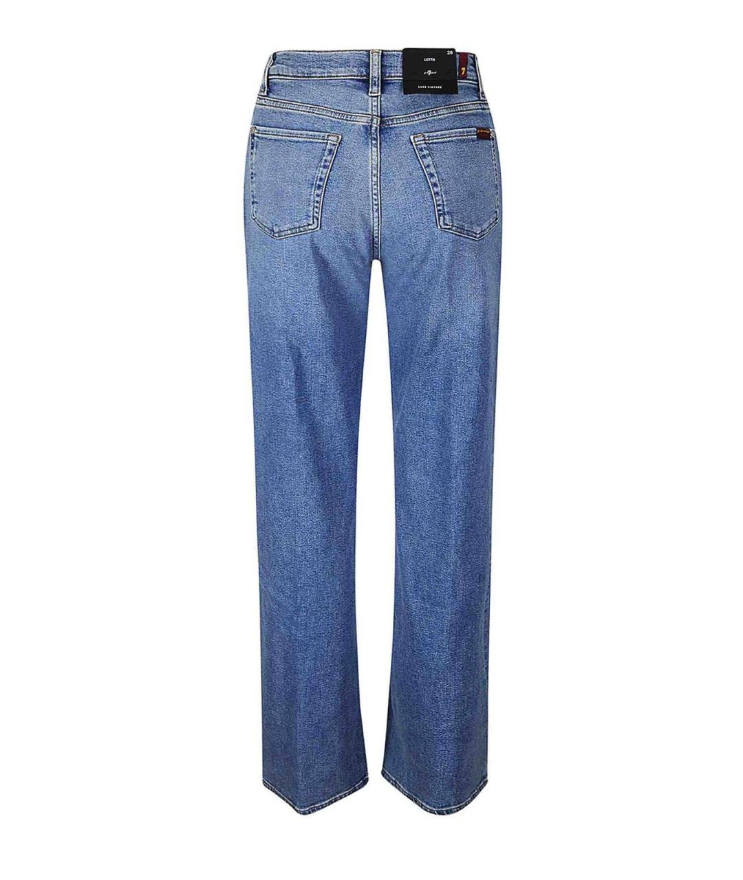 7 FOR ALL MANKIND Синие хлопковые прямые джинсы, фото 2