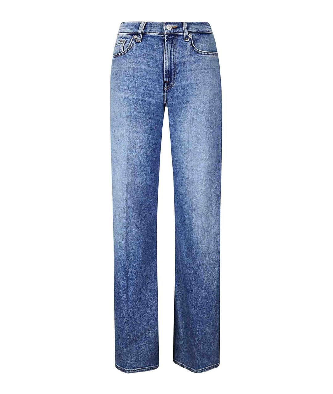 7 FOR ALL MANKIND Синие хлопковые прямые джинсы, фото 1