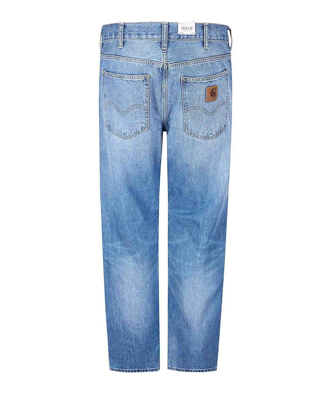 CARHARTT Голубые хлопковые прямые джинсы, фото 2