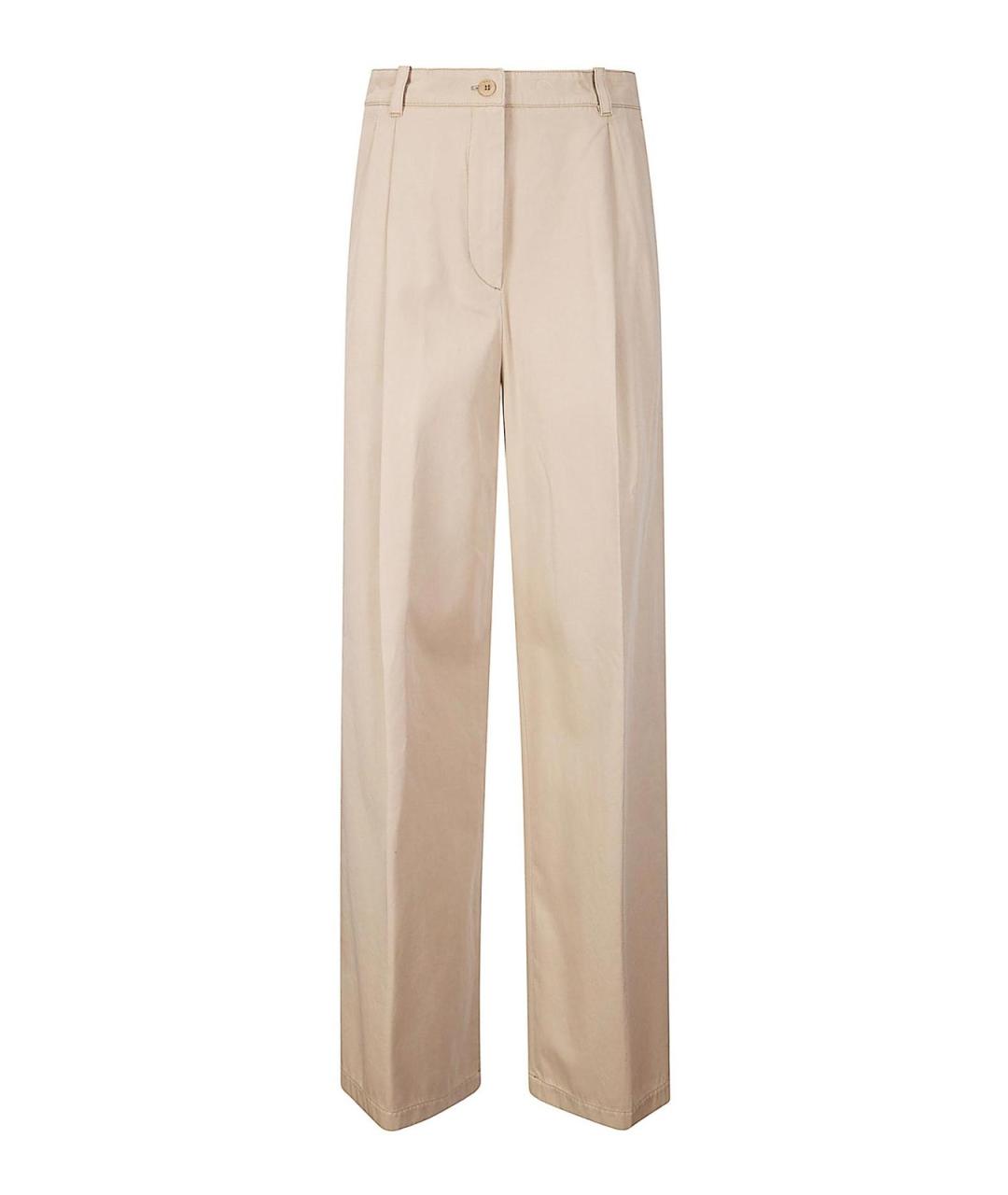 A.P.C. Бежевые хлопковые прямые брюки, фото 1