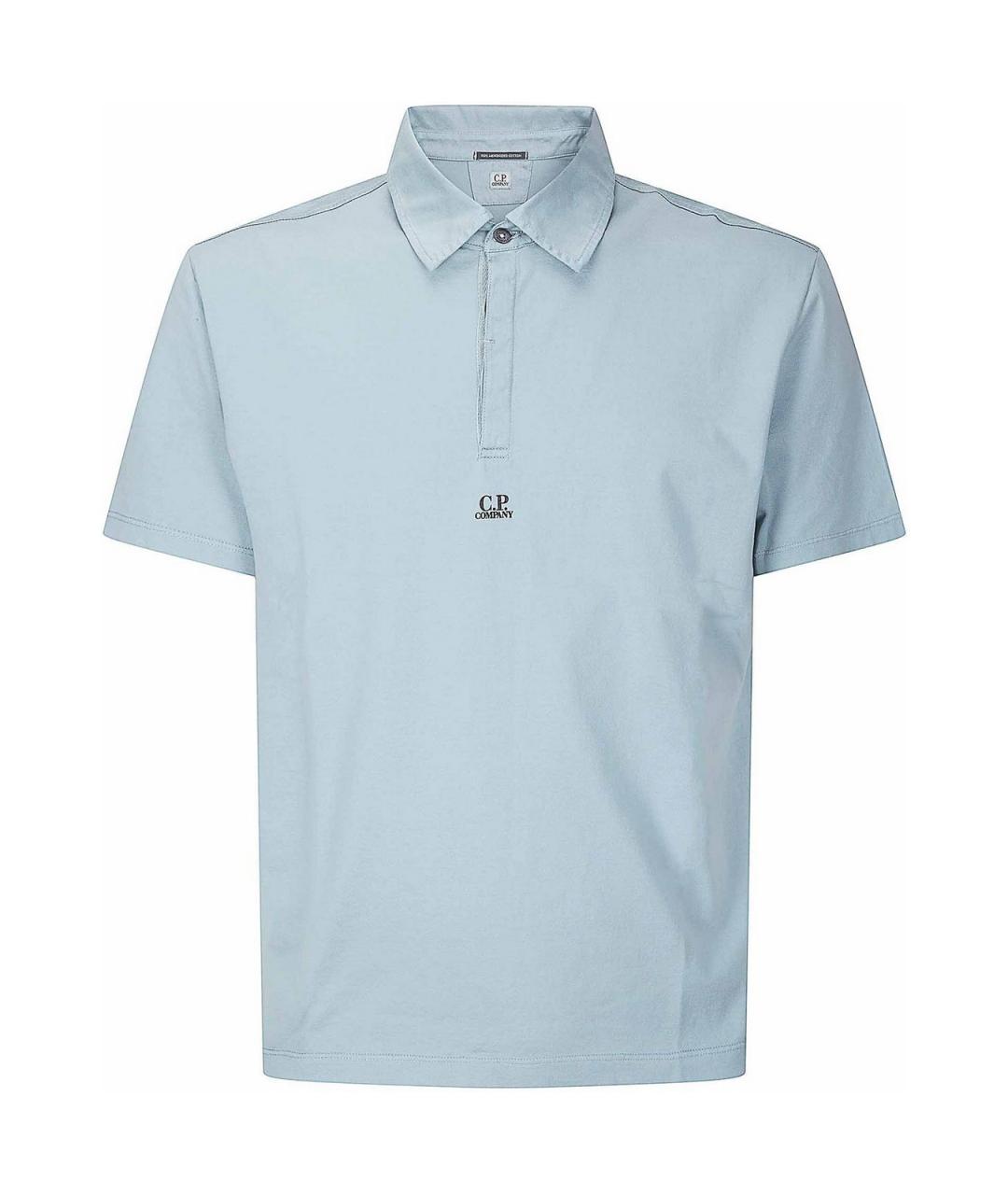 CP COMPANY Синее хлопковое поло с коротким рукавом, фото 1