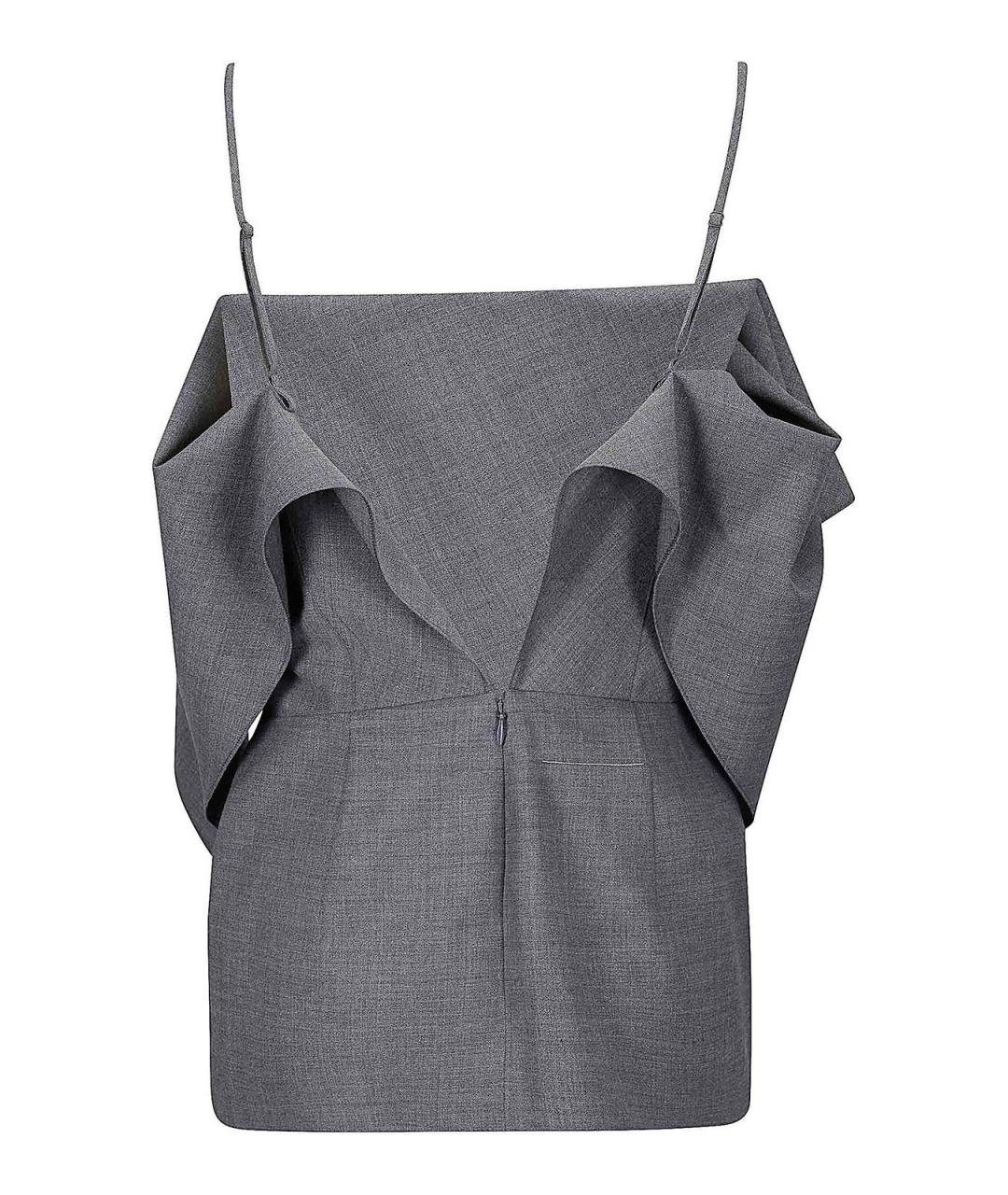 MM6 MAISON MARGIELA Серая полиэстеровая майка, фото 2