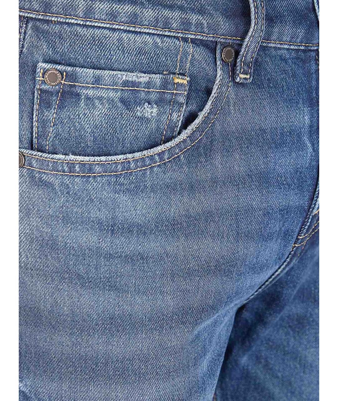 7 FOR ALL MANKIND Синие хлопковые джинсы, фото 3