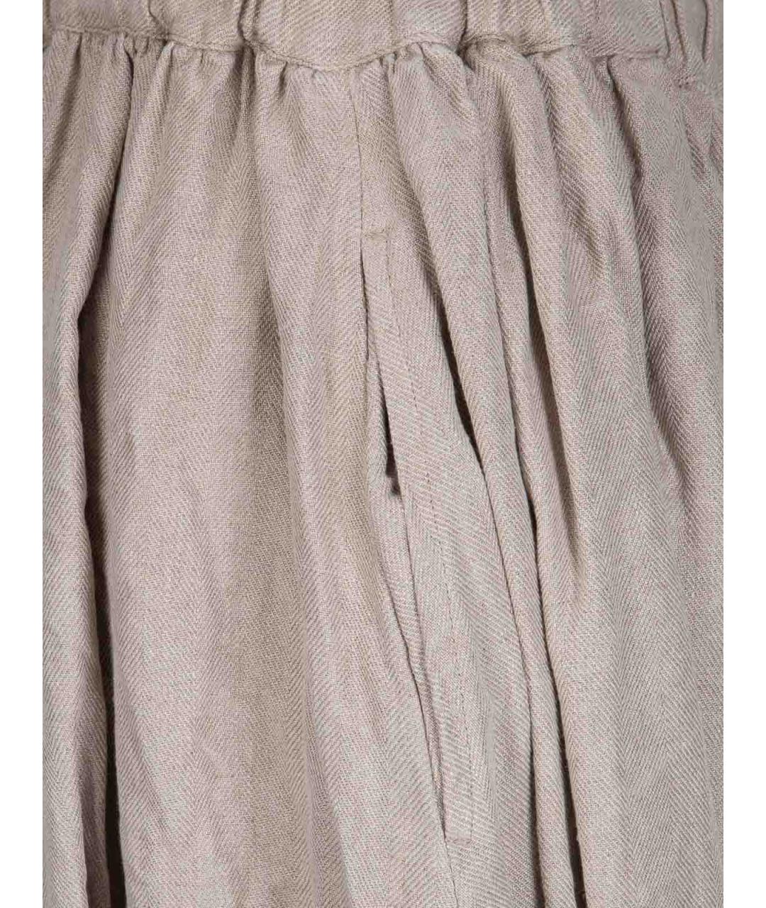 COMME DES GARÇONS Бежевые льняные брюки широкие, фото 3